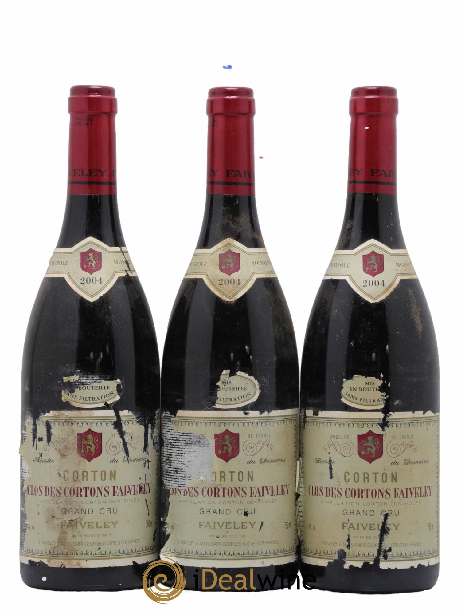 Corton Grand Cru Clos des Cortons Faiveley 2004 - Lot de 3 bouteilles - 0