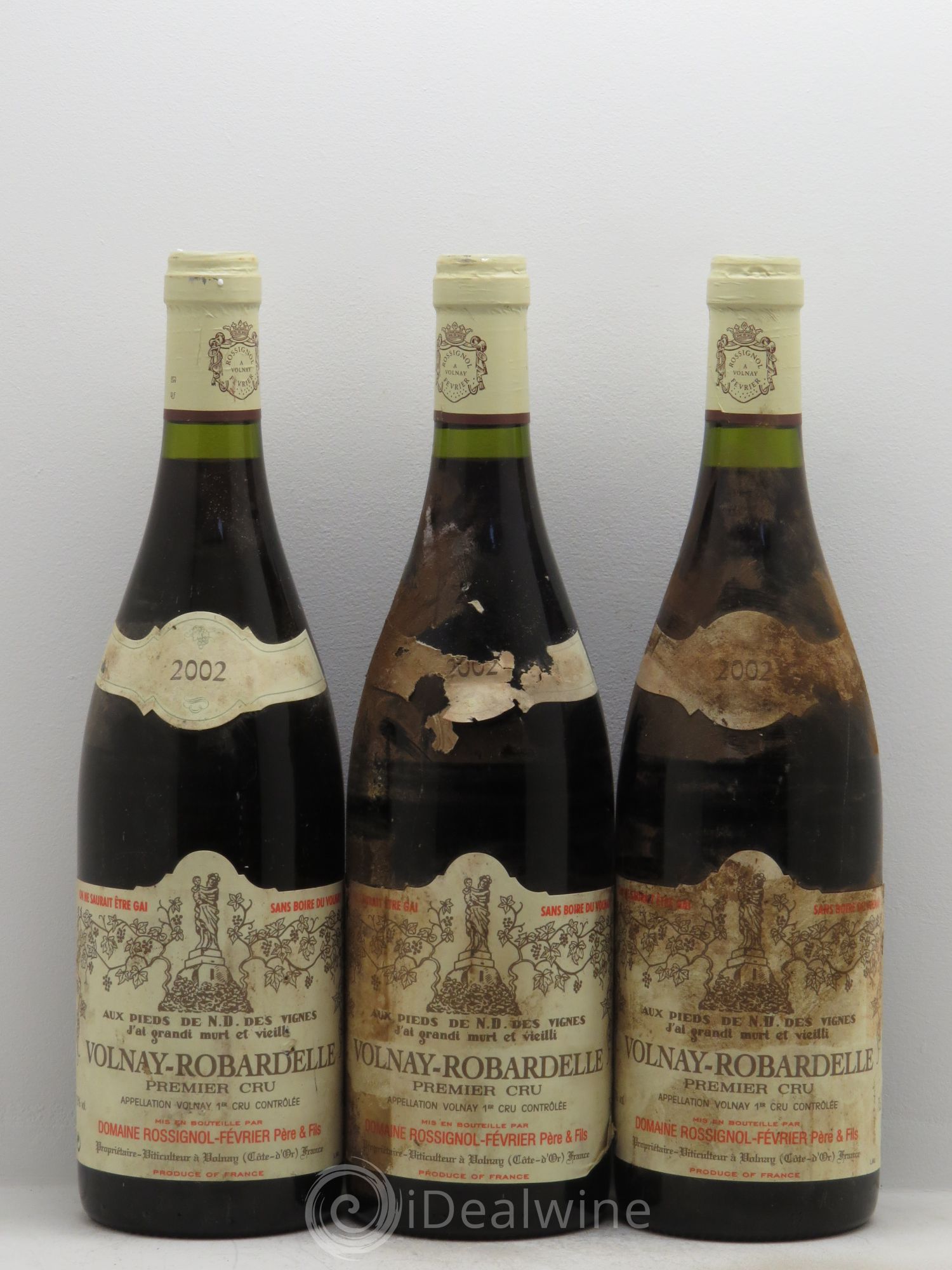 Volnay 1er Cru Rossignol Février 2002 - Lot de 3 bouteilles - 0