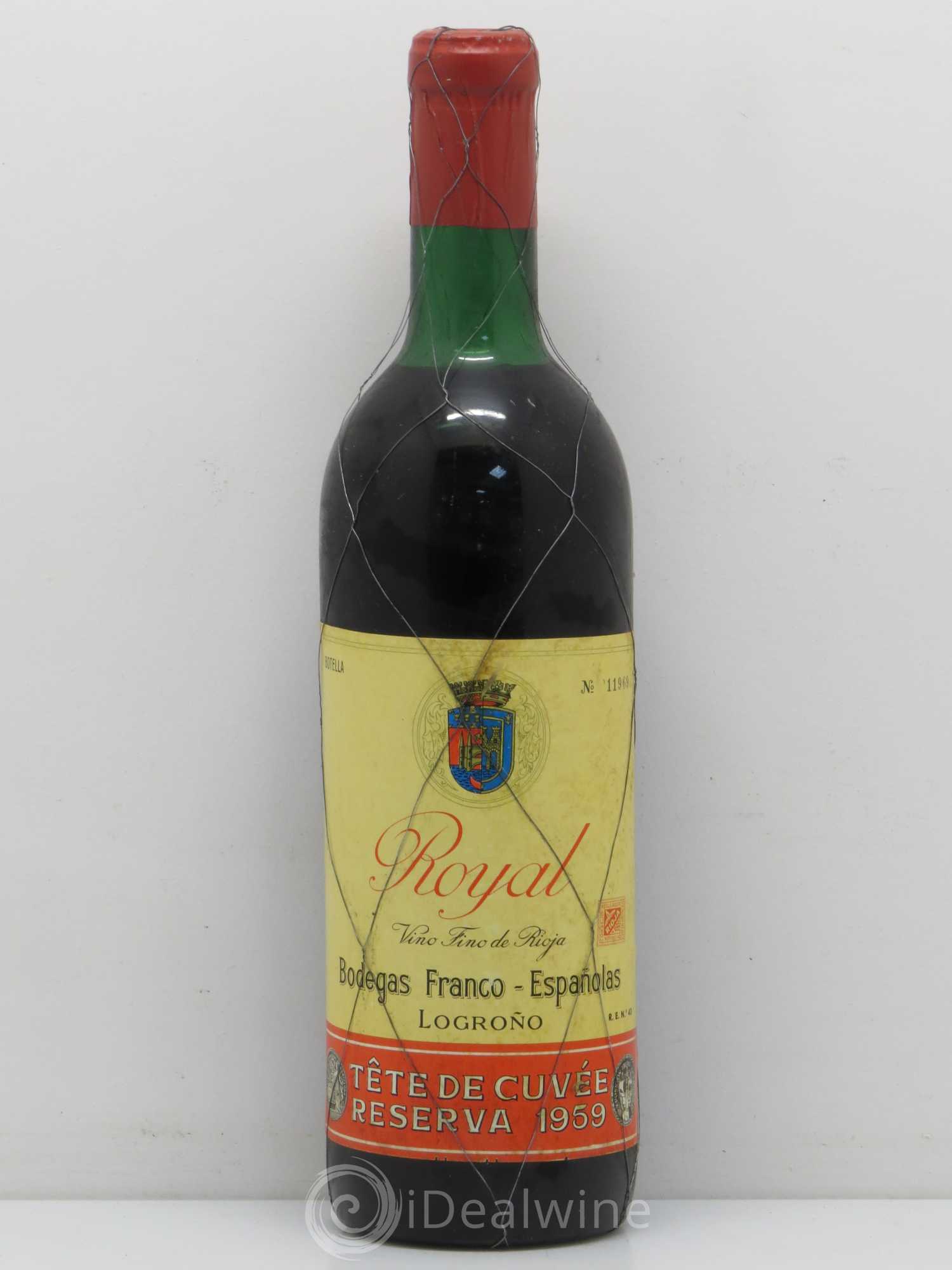 Rioja DOCA Bodegas Franco Espanolas Royal Reserva 1959 - Posten von 1 Flasche - 0