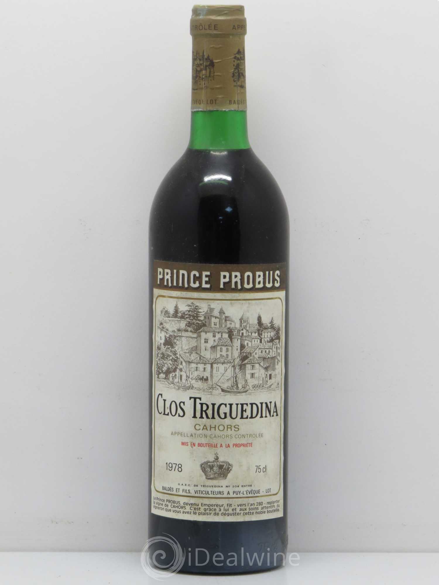 Cahors Clos Triguedina Probus Jean-Luc Baldès 1978 - Lot de 1 bouteille - 0