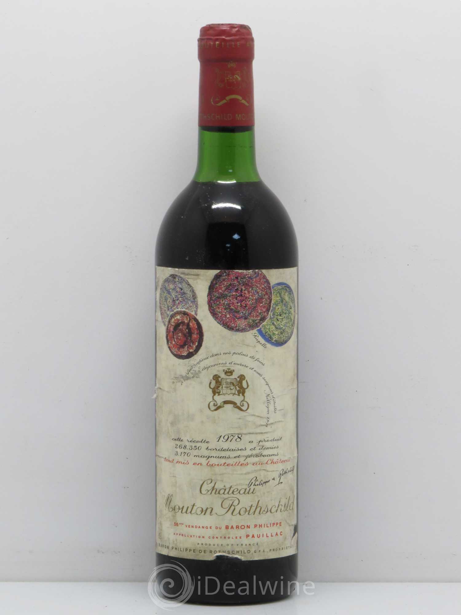Château Mouton Rothschild 1er Grand Cru Classé 1978 - Lot de 1 bouteille - 0