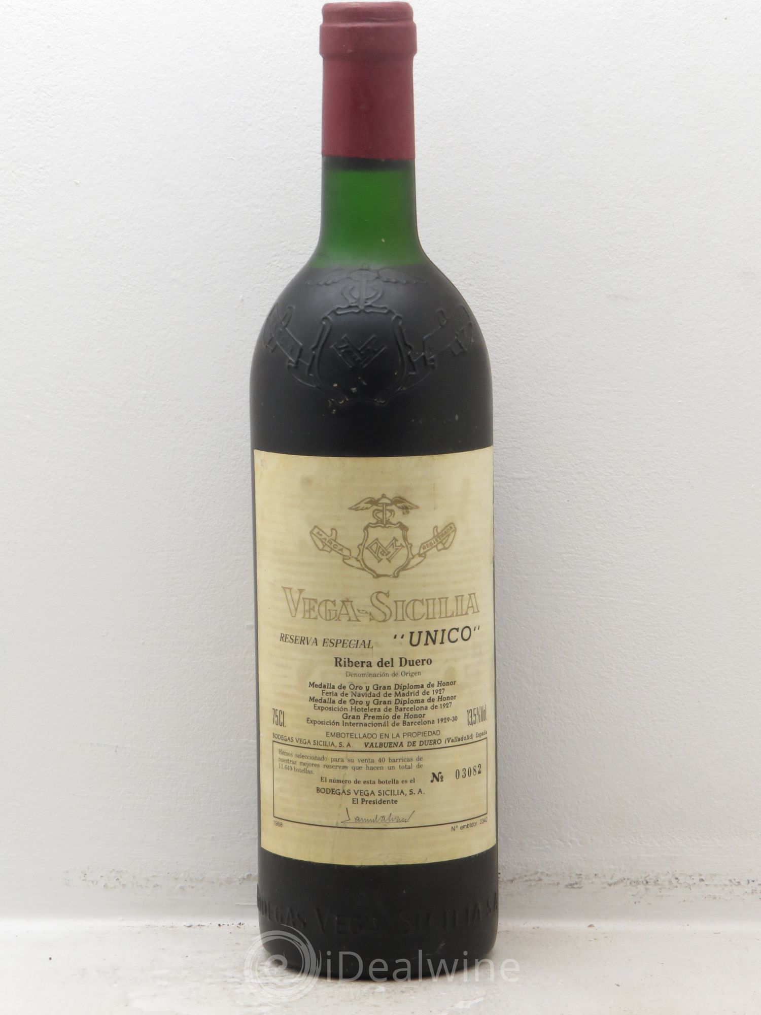Ribera Del Duero DO Vega Sicilia Unico Famille Alvarez Reserva Especial 1988 - Lot de 1 bouteille - 0