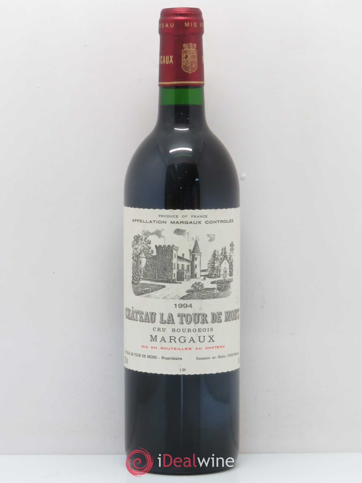 Château la Tour de Mons Cru Bourgeois 1994 - Lot de 1 bouteille - 0