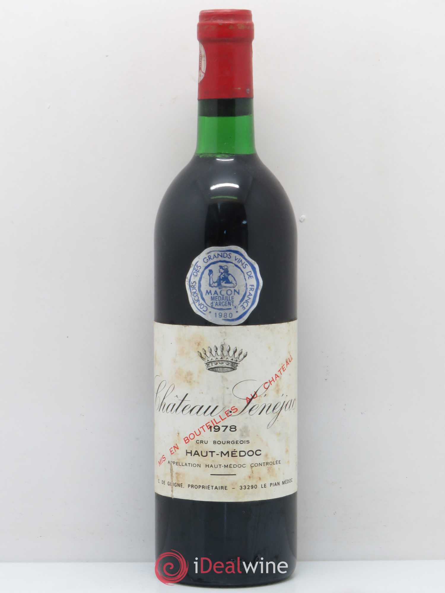 Château Sénejac Cru Bourgeois 1978 - Lot de 1 bouteille - 0