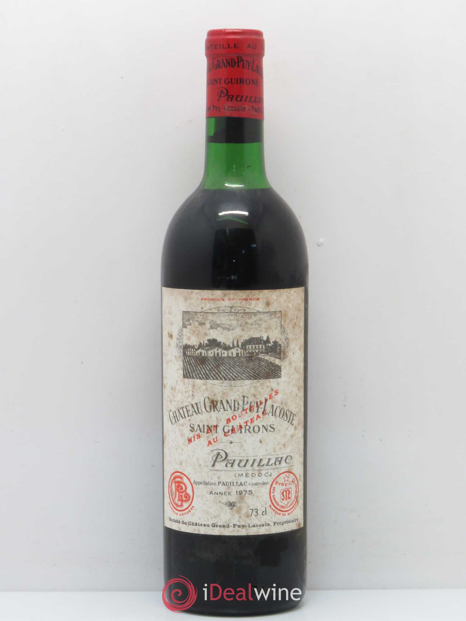 Château Grand Puy Lacoste 5ème Grand Cru Classé 1975 - Lot de 1 bouteille - 0
