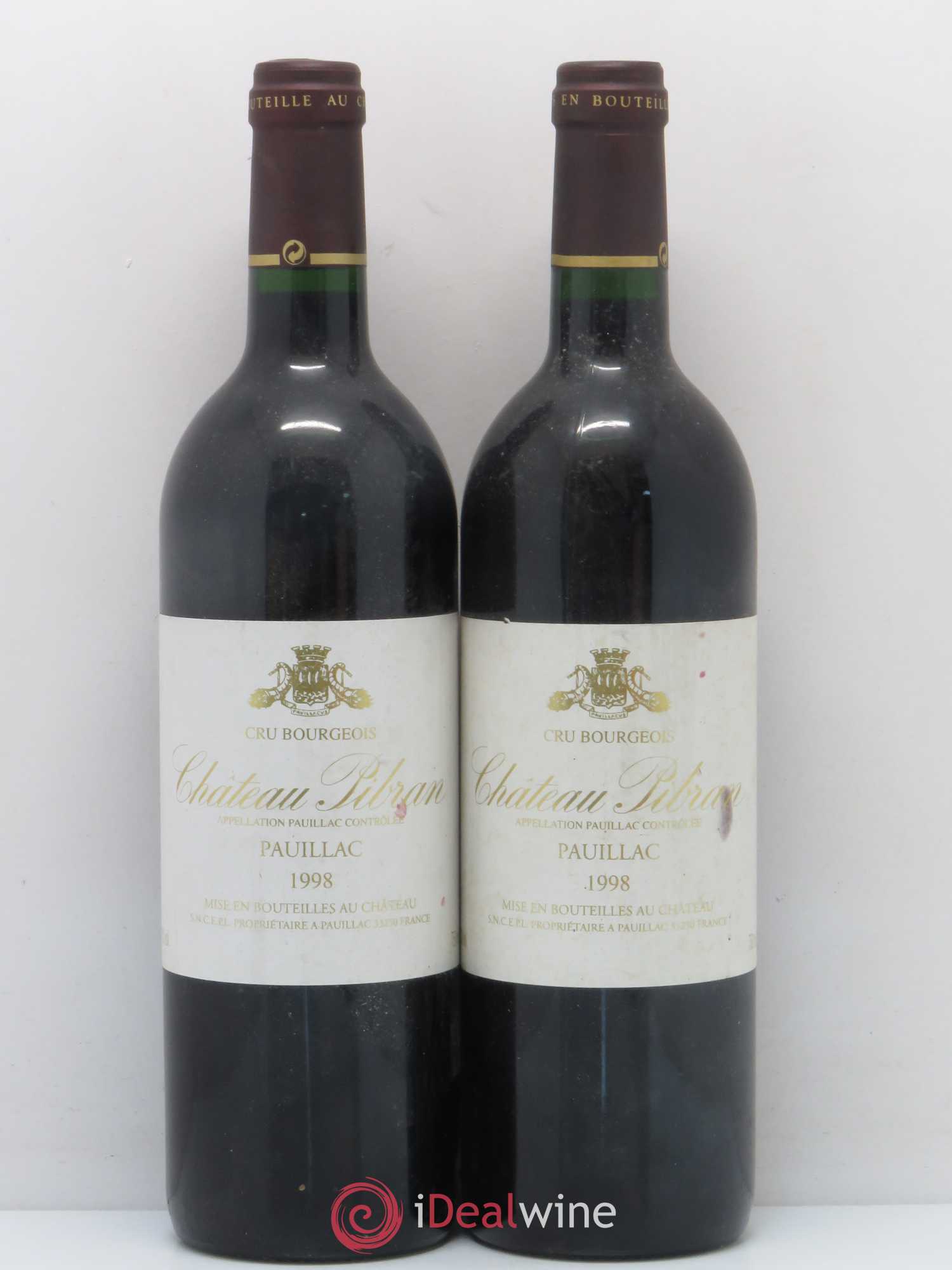 Château Pibran 1998 - Lot de 2 bouteilles - 0
