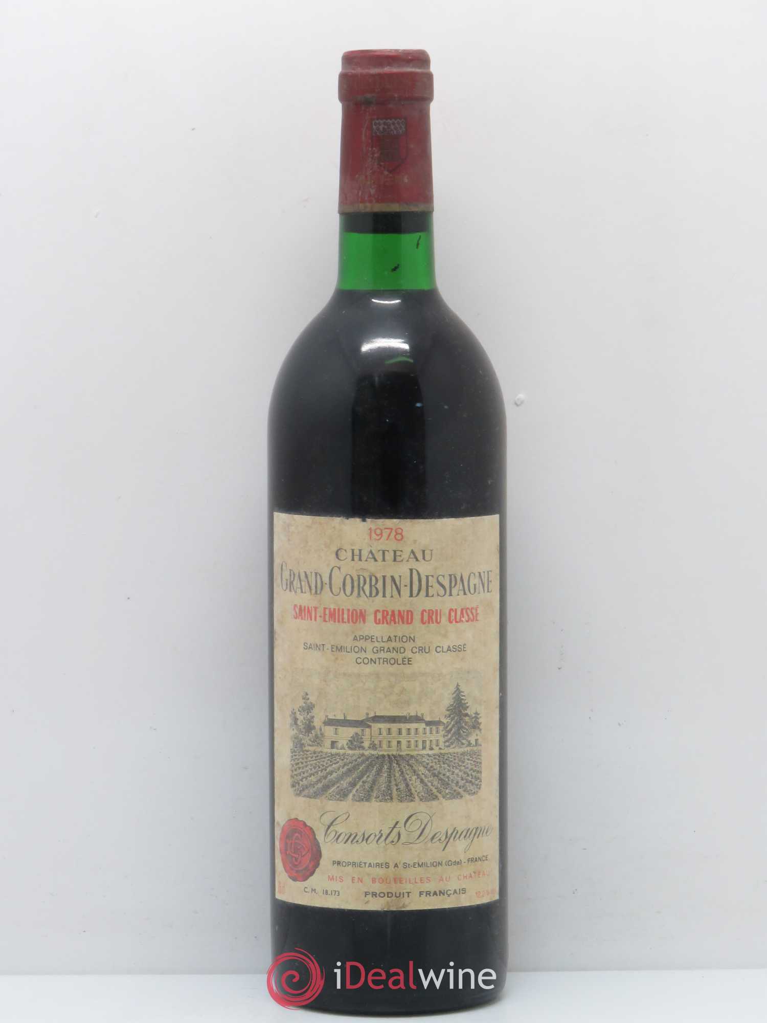 Château Grand Corbin Despagne Grand Cru Classé Despagne 1978 - Lot de 1 bouteille - 0
