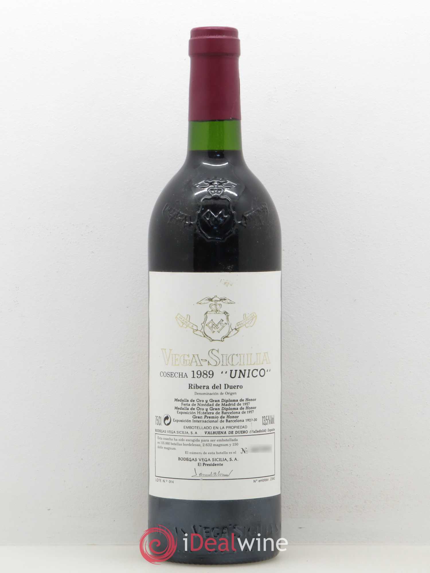 Ribera Del Duero DO Vega Sicilia Unico Famille Alvarez 1989 - Lot de 1 bouteille - 0