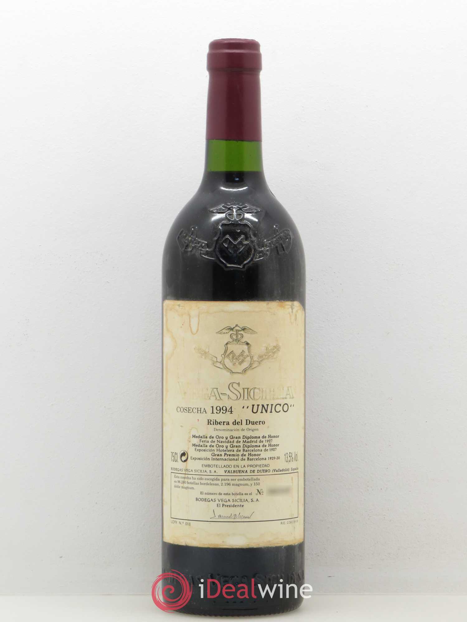 Ribera Del Duero DO Vega Sicilia Unico Famille Alvarez 1994 - Lot de 1 bouteille - 0