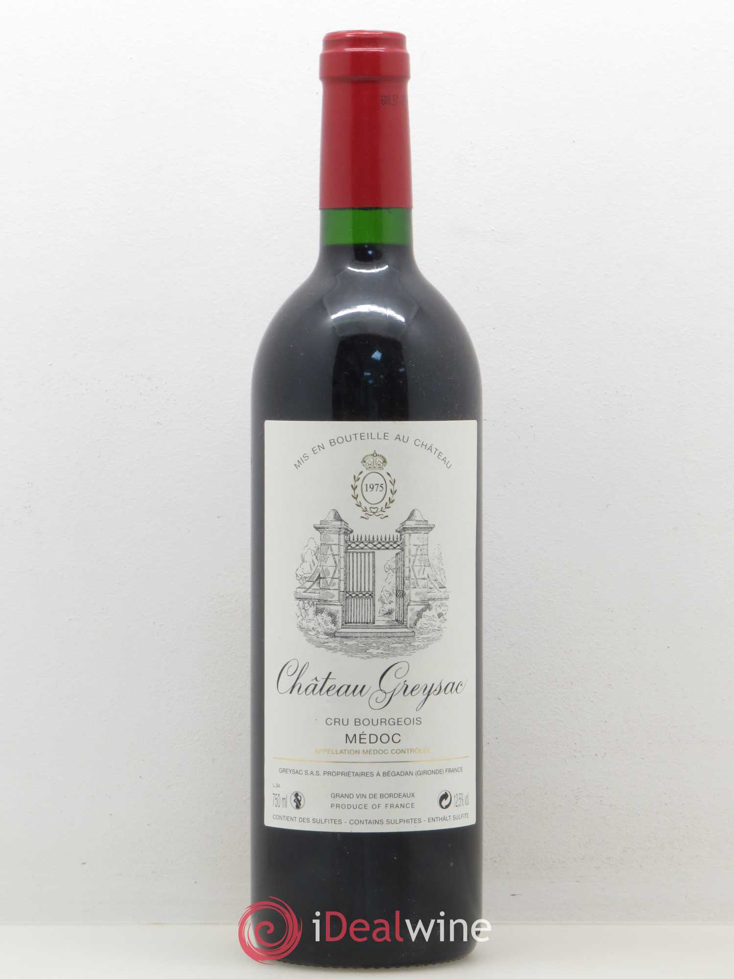 Château Greysac Cru Bourgeois 1975 - Lot de 1 bouteille - 0