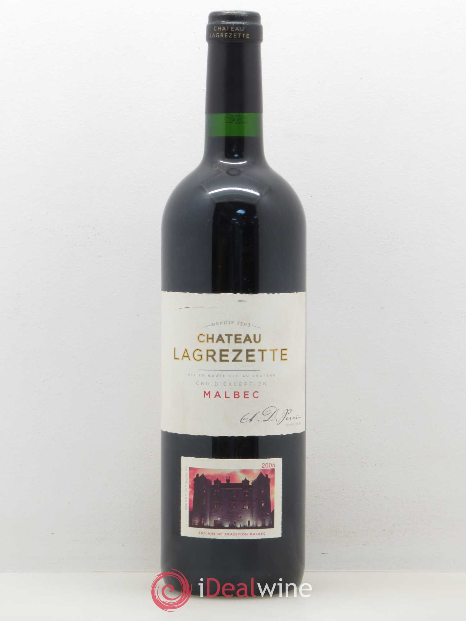 Cahors Château Lagrezette Alain Dominique Perrin 2005 - Lot de 1 bouteille - 0