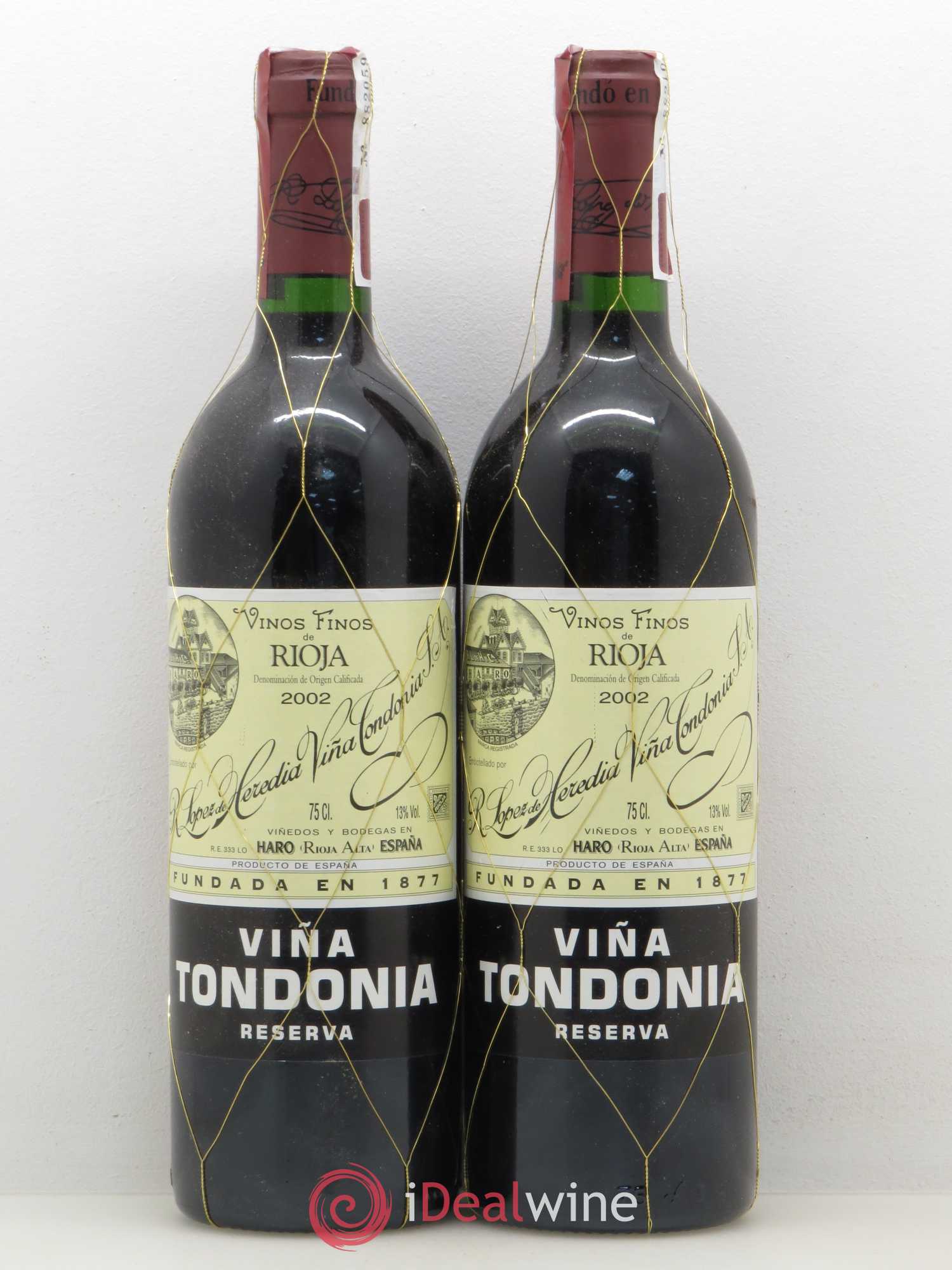 Rioja DOCA Reserva Vina Tondonia R. Lopez de Heredia 2002 - Lot de 2 bouteilles - 0