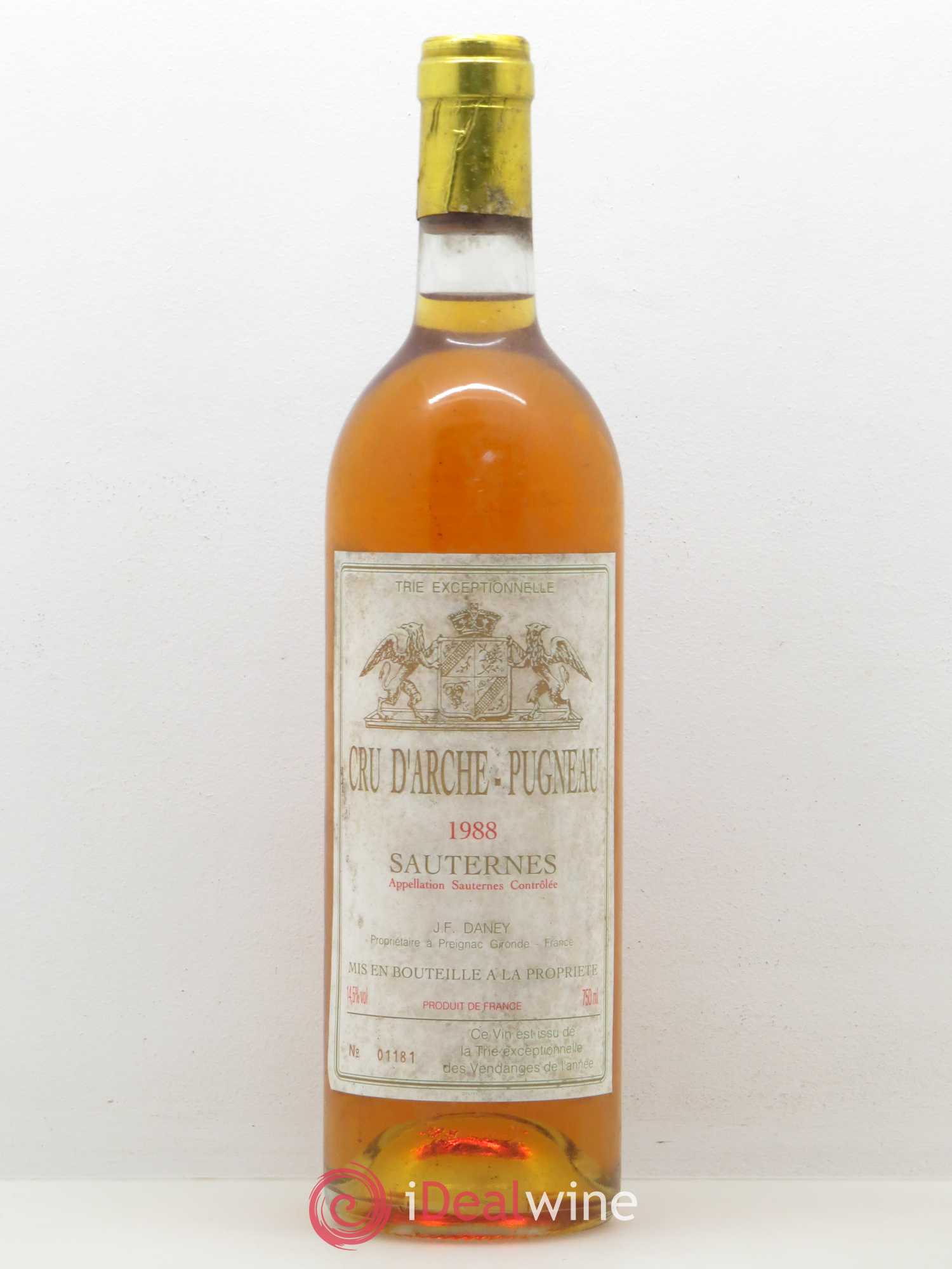 Sauternes Cru d'Arche Pugneau Trie Exceptionnelle 1988 - Lotto di 1 bottiglia - 0