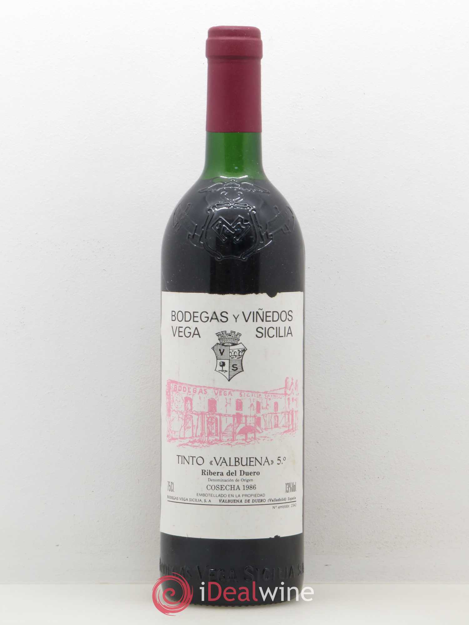 Ribera Del Duero DO Vega Sicilia Valbuena 5 ano Famille Alvarez 1986 - Lot de 1 bouteille - 0