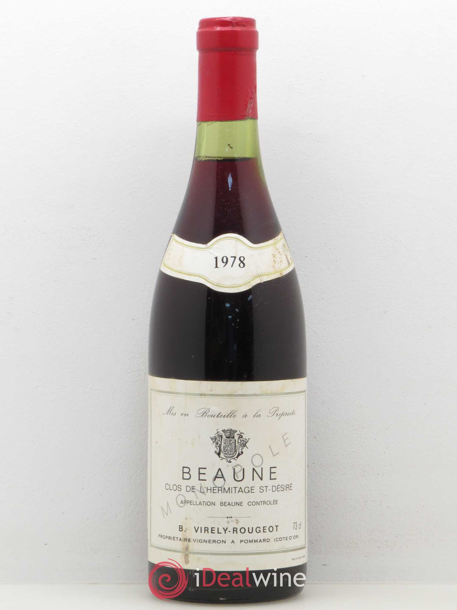 Beaune Clos de L'Hermitage Saint Desiré B. Virely Rougeot 1978 - Posten von 1 Flasche - 0