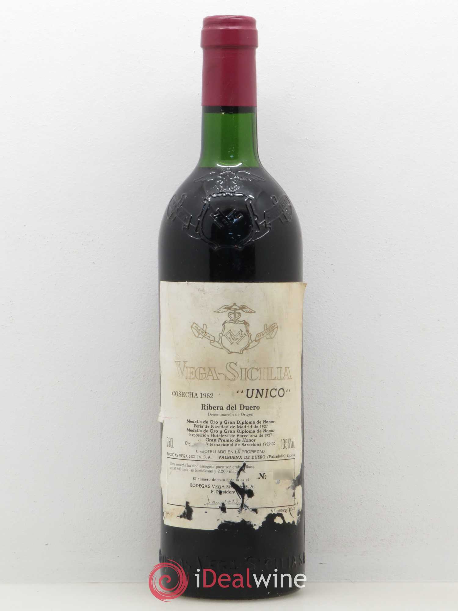 Ribera Del Duero DO Vega Sicilia Unico Famille Alvarez 1962 - Lot de 1 bouteille - 0