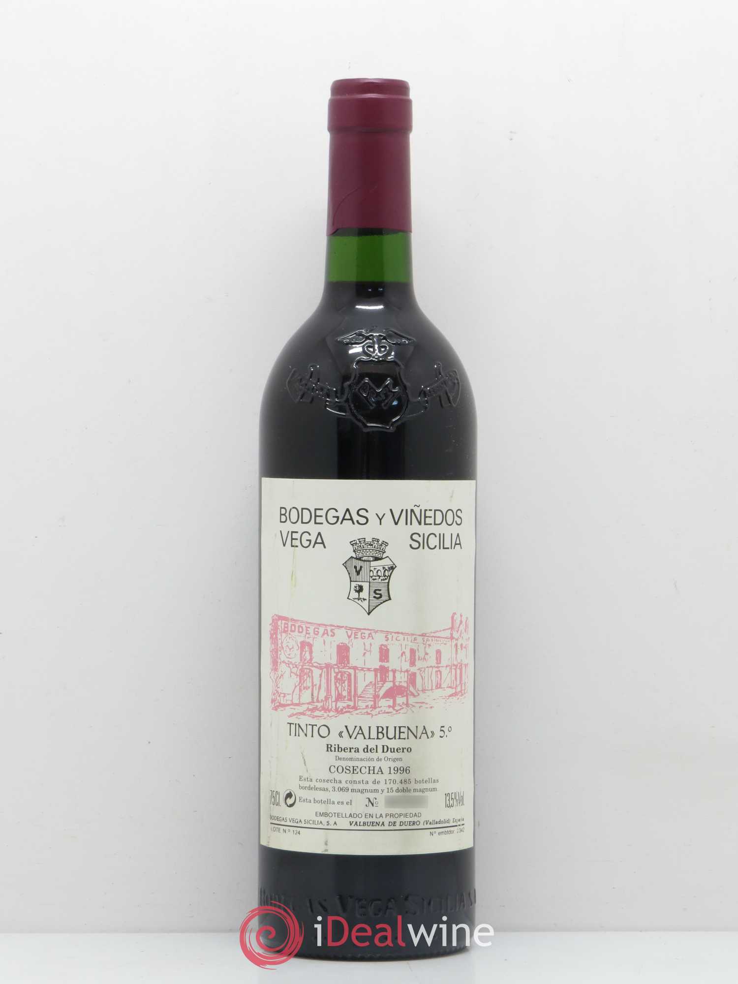 Ribera Del Duero DO Vega Sicilia Valbuena 5 ano Famille Alvarez 1996 - Lot de 1 bouteille - 0
