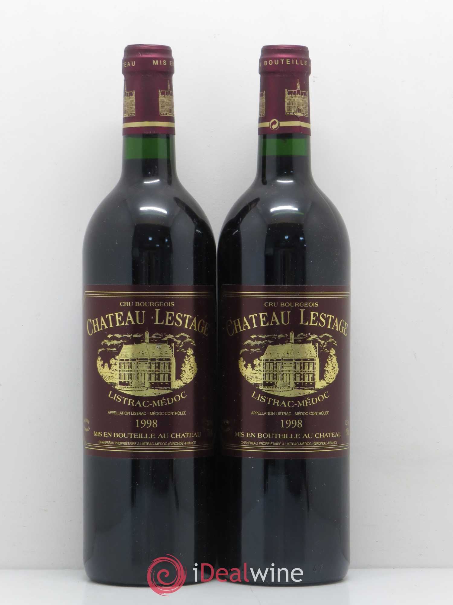 Château Lestage Cru Bourgeois 1998 - Lot de 2 bouteilles - 0