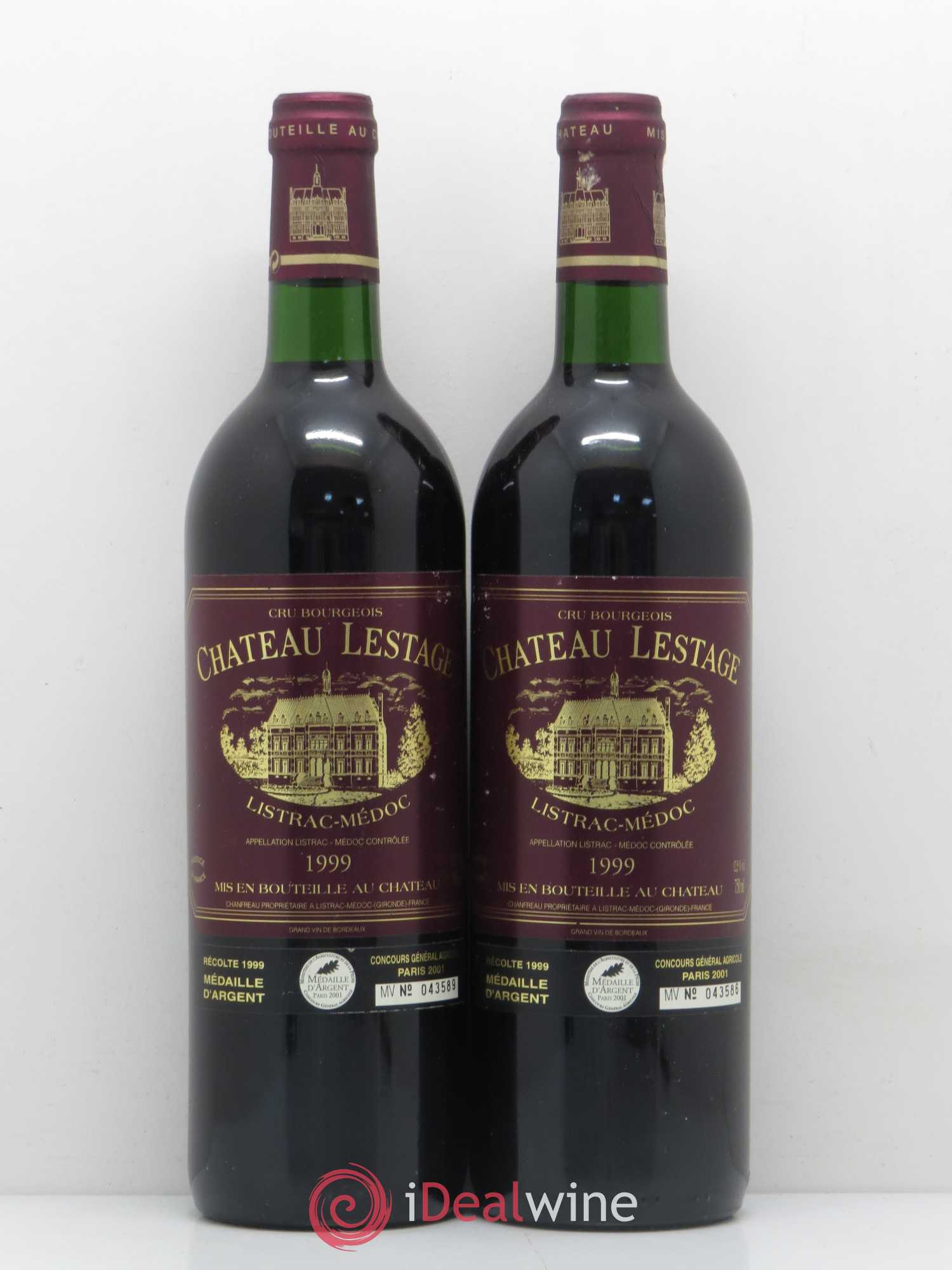 Château Lestage Cru Bourgeois (sans prix de réserve) 1999 - Lot de 2 bouteilles - 0