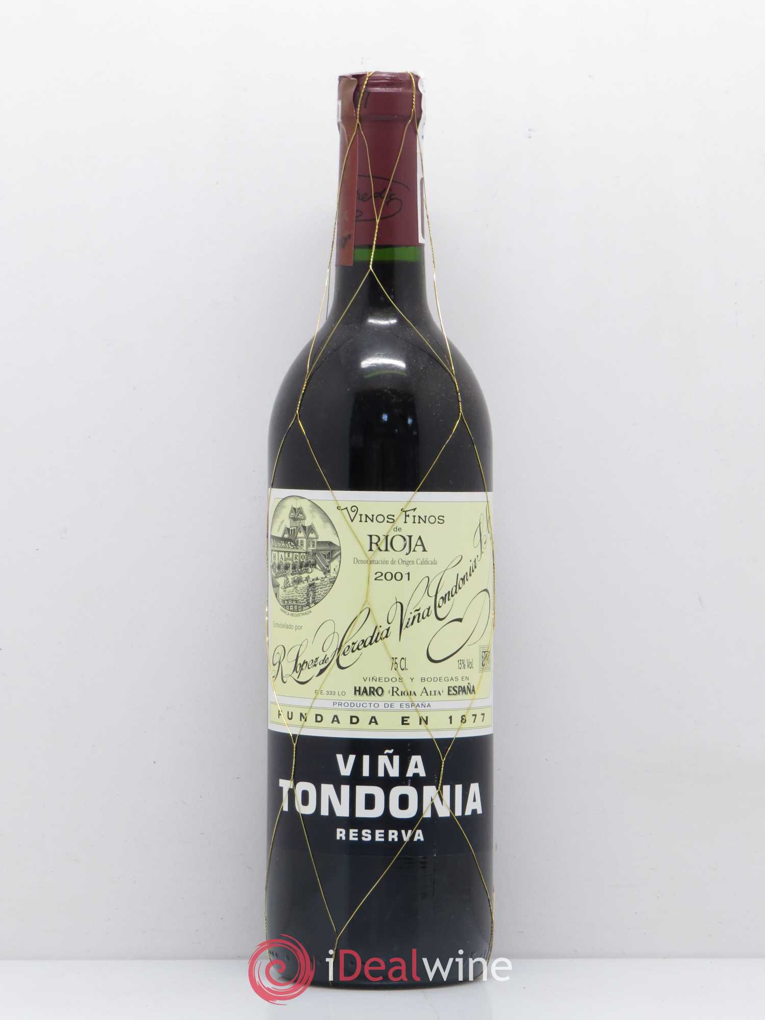 Rioja DOCA Reserva Vina Tondonia R. Lopez de Heredia 2001 - Lot de 1 bouteille - 0