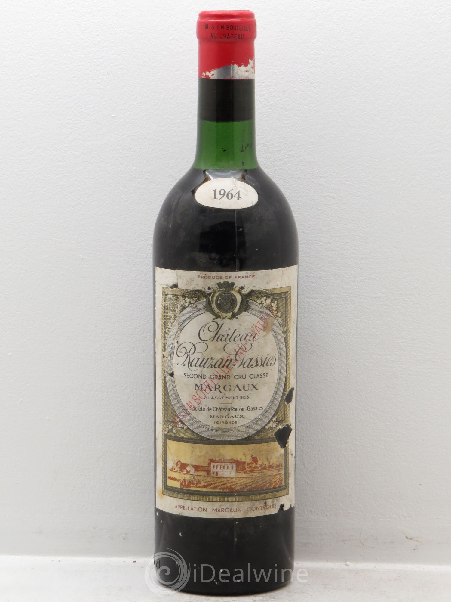 Château Rauzan-Gassies 2ème Grand Cru Classé 1964 - Lot de 1 bouteille - 0