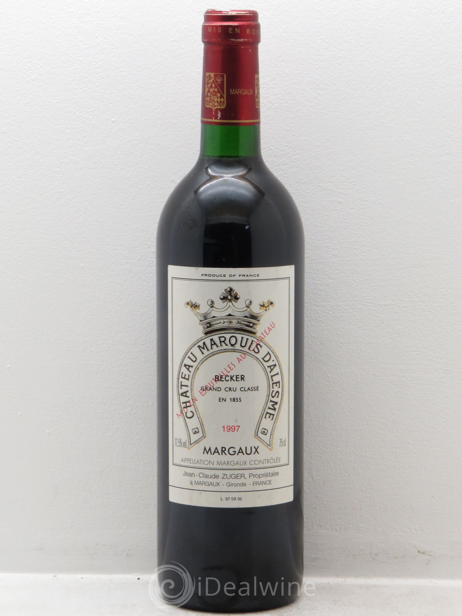 Château Marquis d'Alesme 1997 - Lot de 1 bouteille - 0