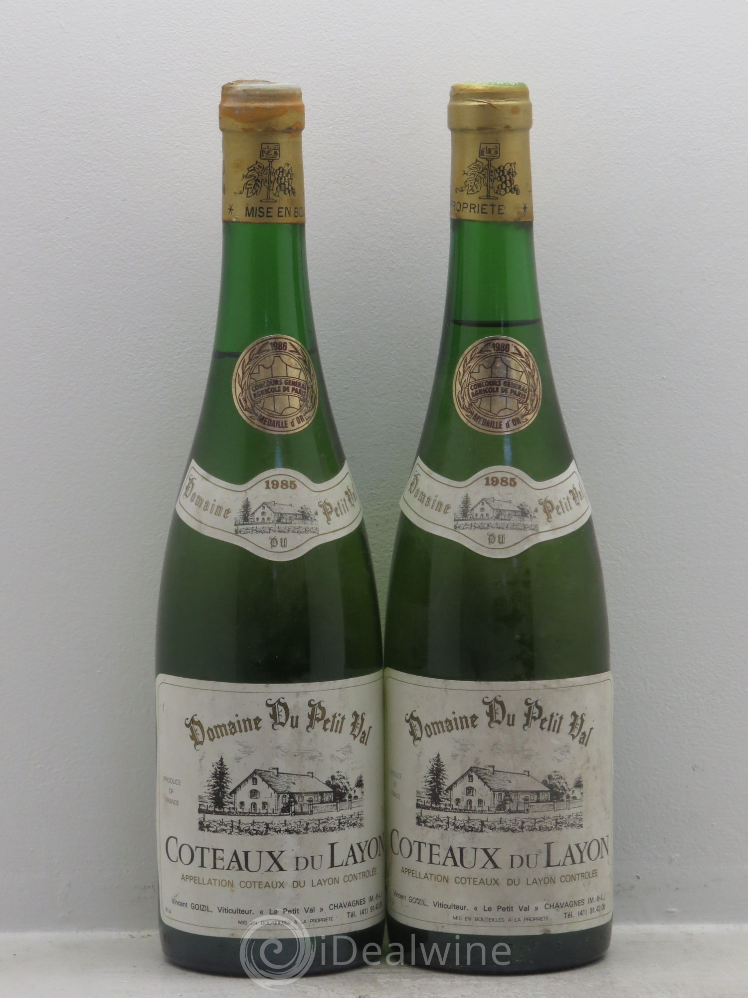 Coteaux du Layon Domaine du petit Val 1985 - Lotto di 2 bottiglie - 0