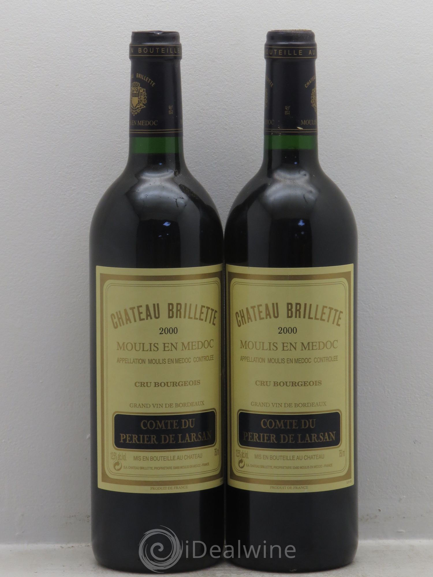 Château Brillette Cru Bourgeois 2000 - Lot de 2 bouteilles - 0