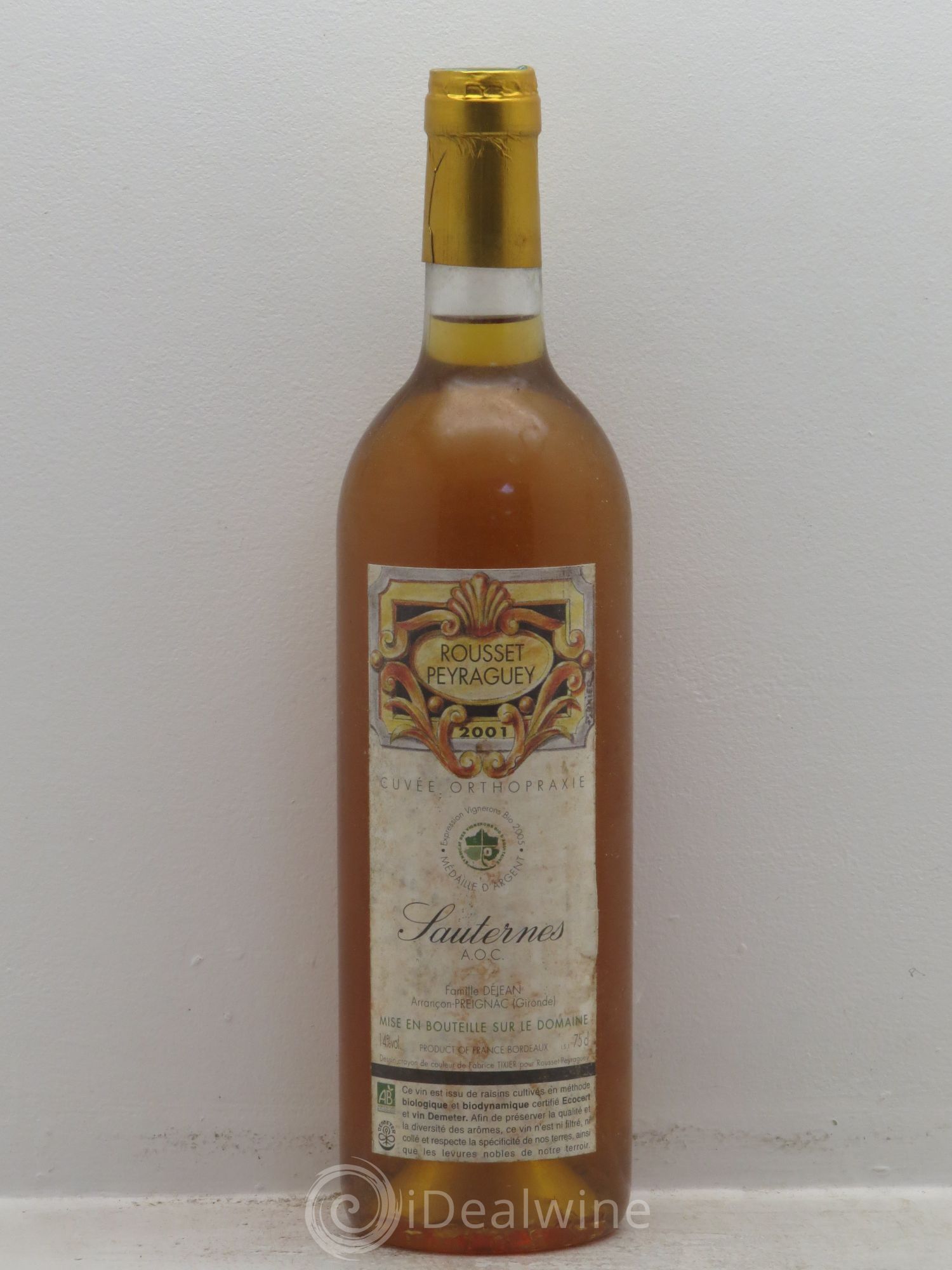 Sauternes Rousset Peyraguey Cuvée Orthopraxie 2001 - Posten von 1 Flasche - 0