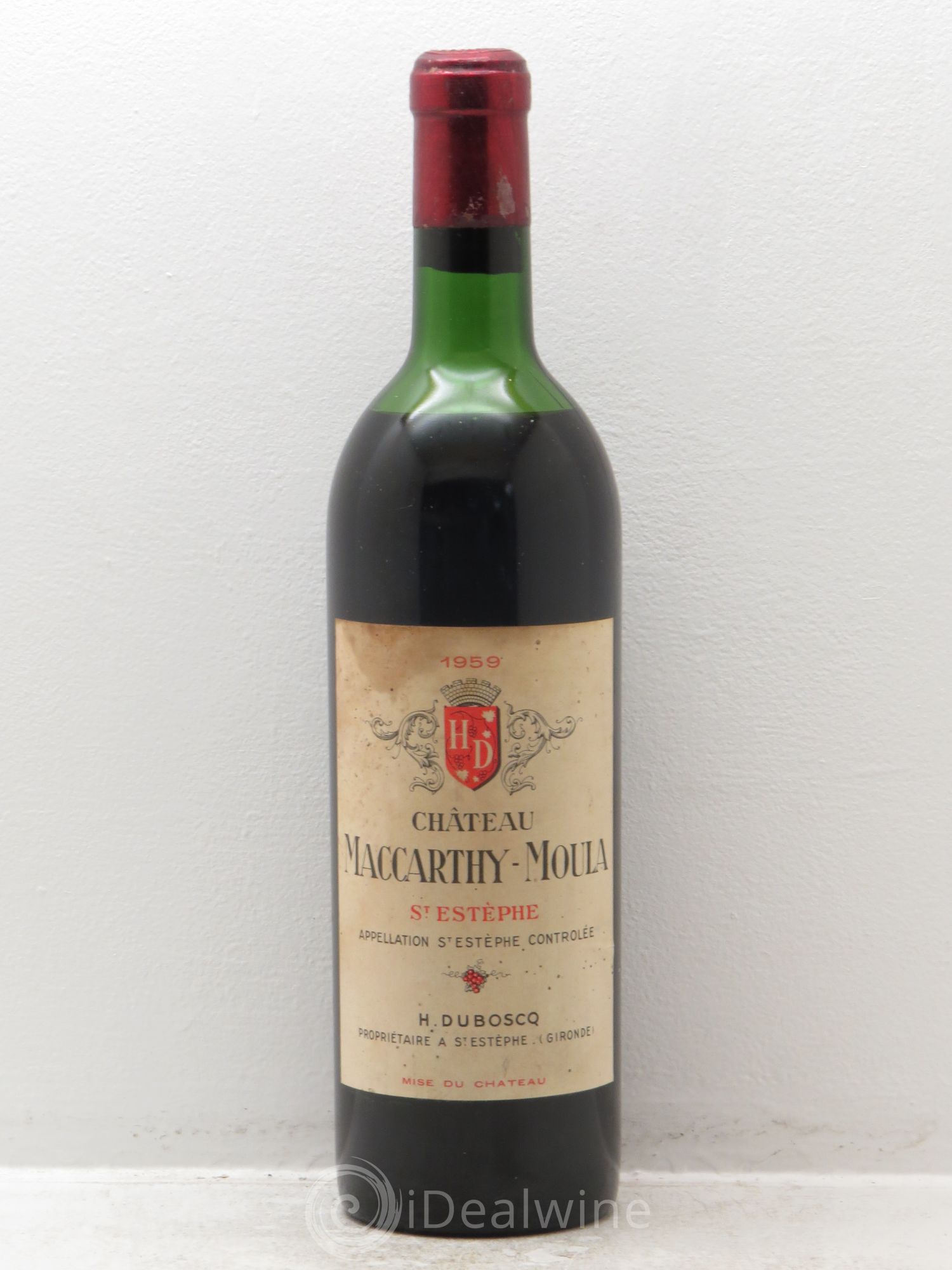 Saint-Estèphe Château Maccarthy Moula 1959 - Posten von 1 Flasche - 0