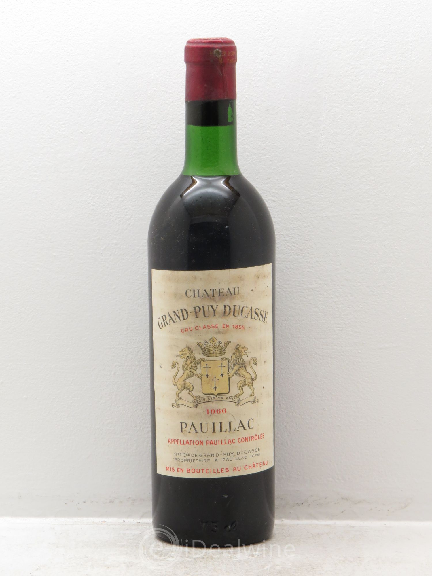 Château Grand Puy Ducasse 5ème Grand Cru Classé 1966 - Lot de 1 bouteille - 0