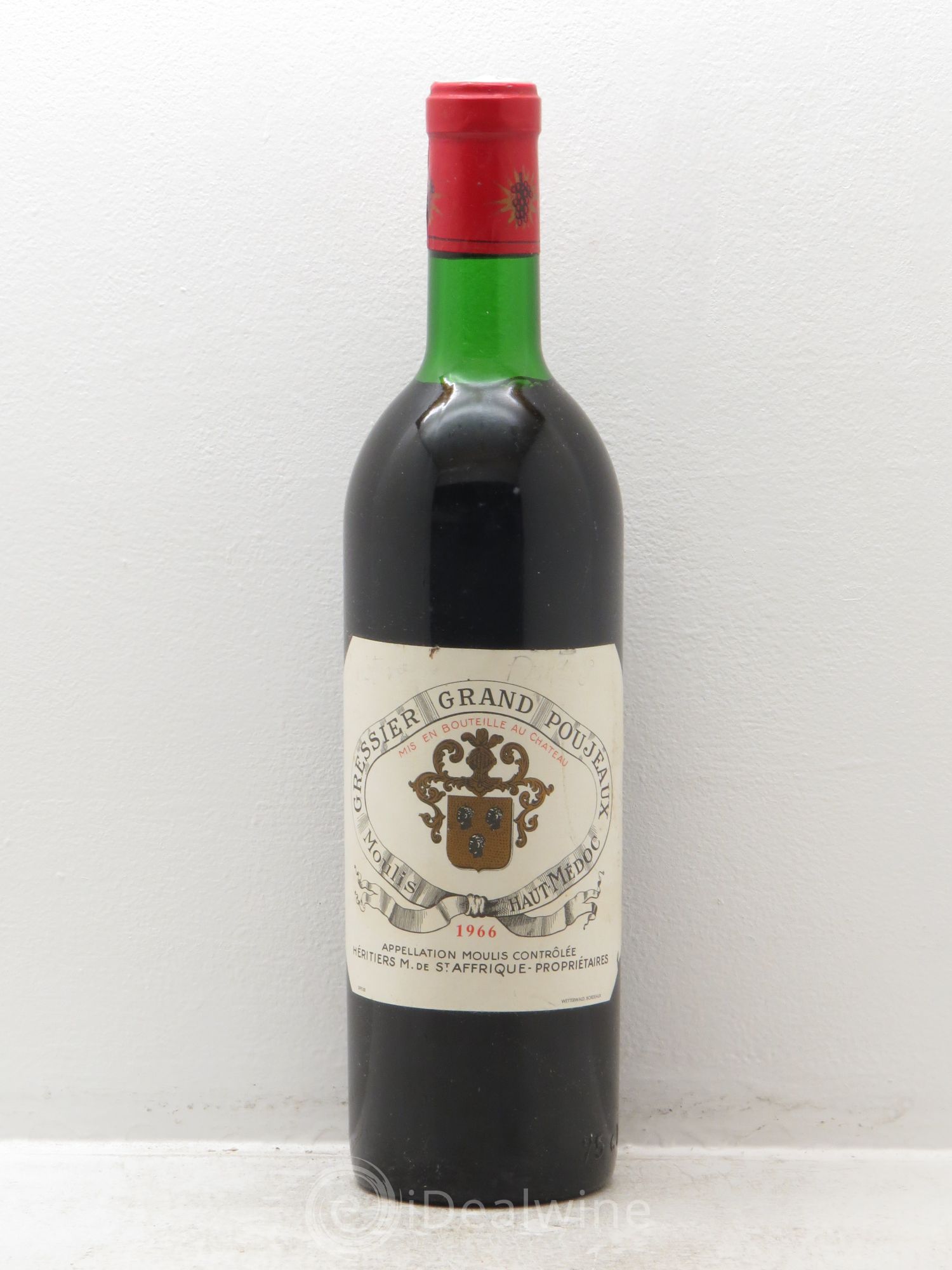 Château Gressier Grand Poujeaux Cru Bourgeois 1966 - Lot de 1 bouteille - 0