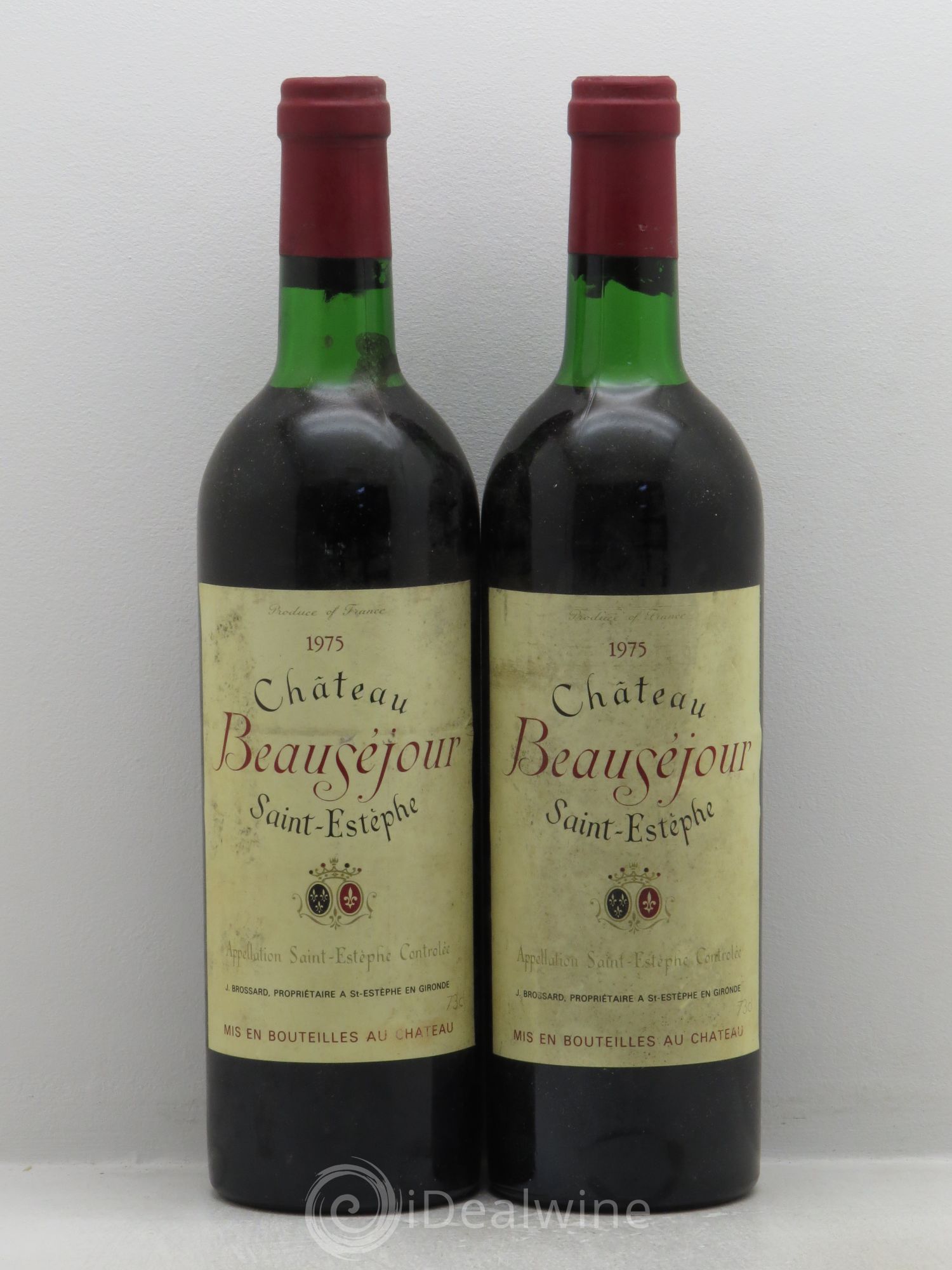 Château Saint-Estèphe Château Beauséjour 1975 - Lot de 2 bouteilles - 0