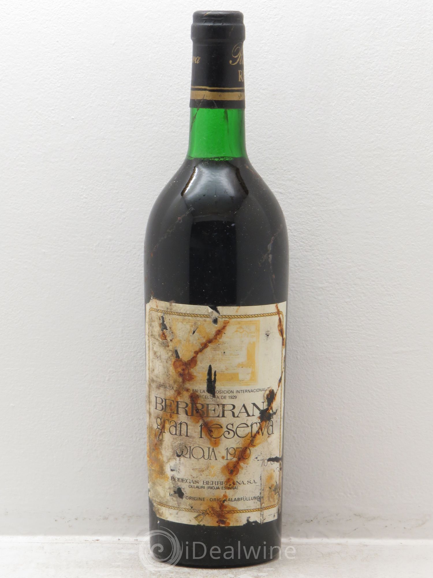 Rioja DOCA Berberana Gran Reserva 1970 - Lot de 1 bouteille - 0