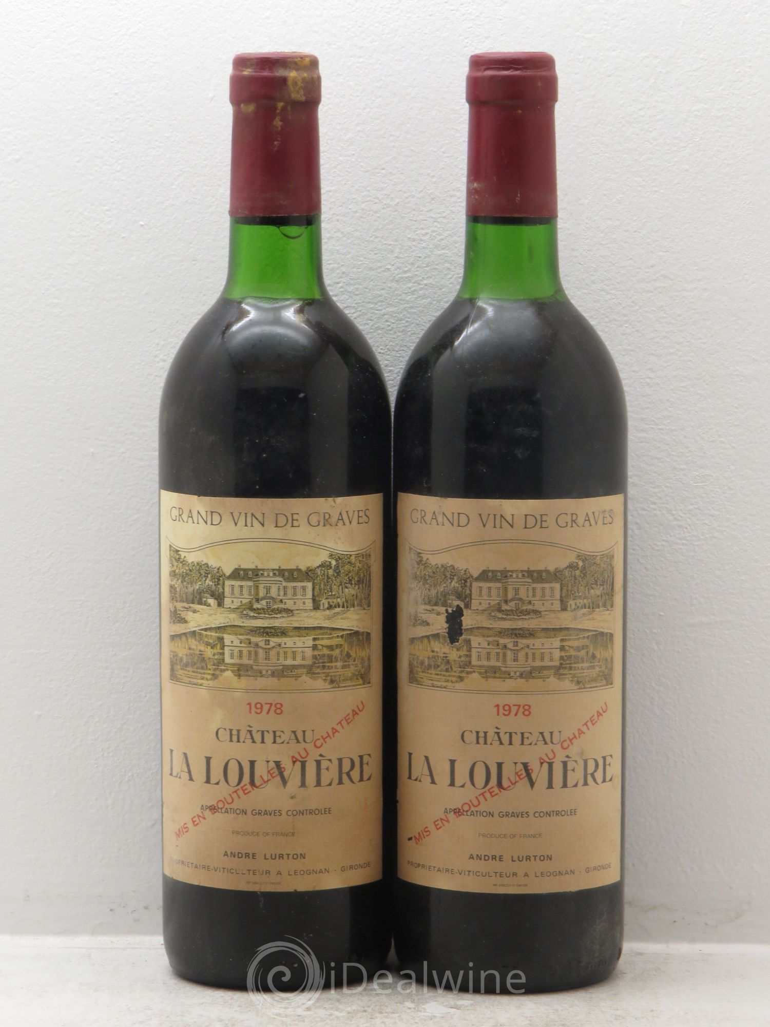 Château la Louvière 1978 - Lot de 2 bouteilles - 0
