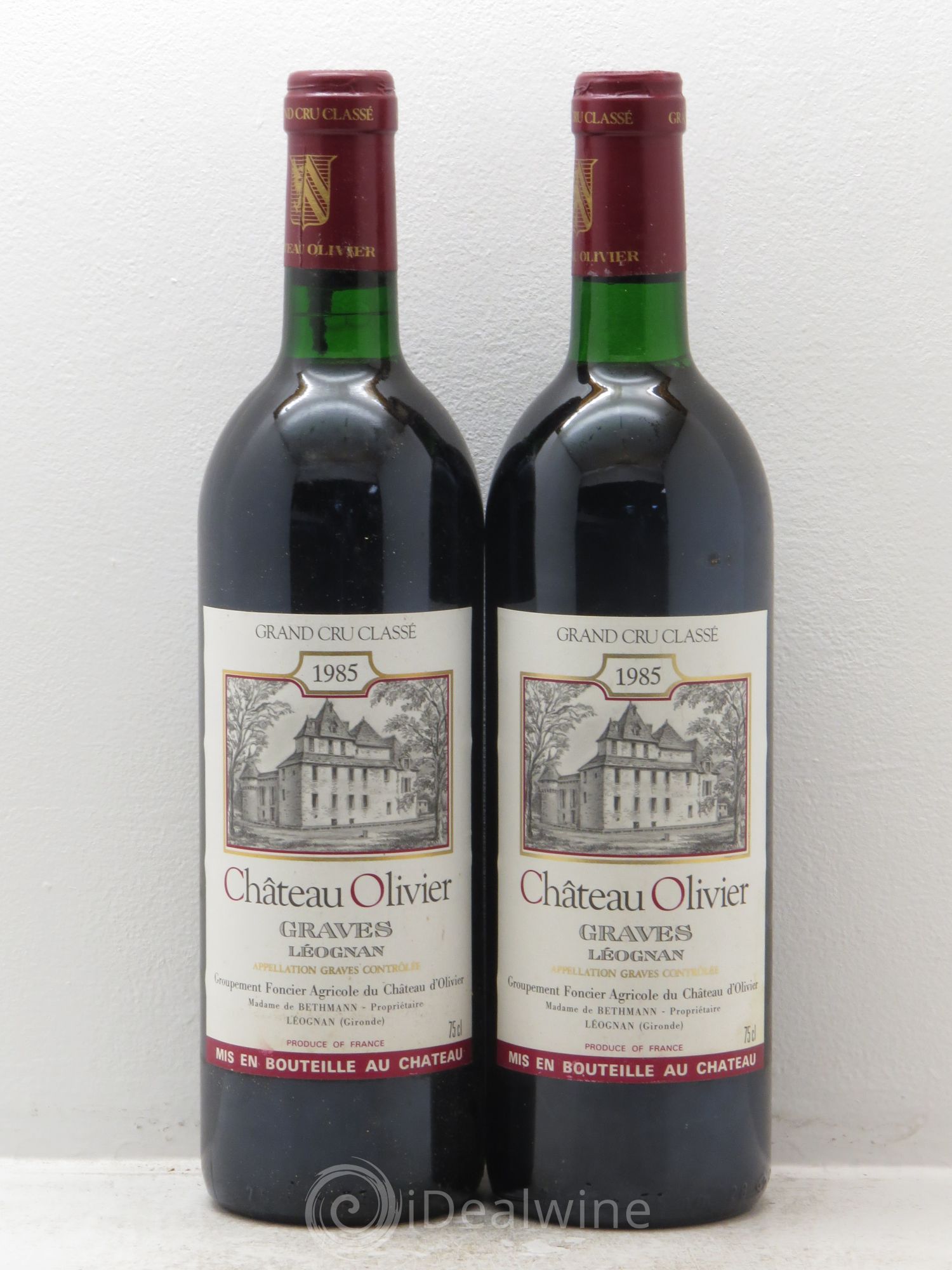 Château Olivier Cru Classé de Graves 1985 - Lot de 2 bouteilles - 0
