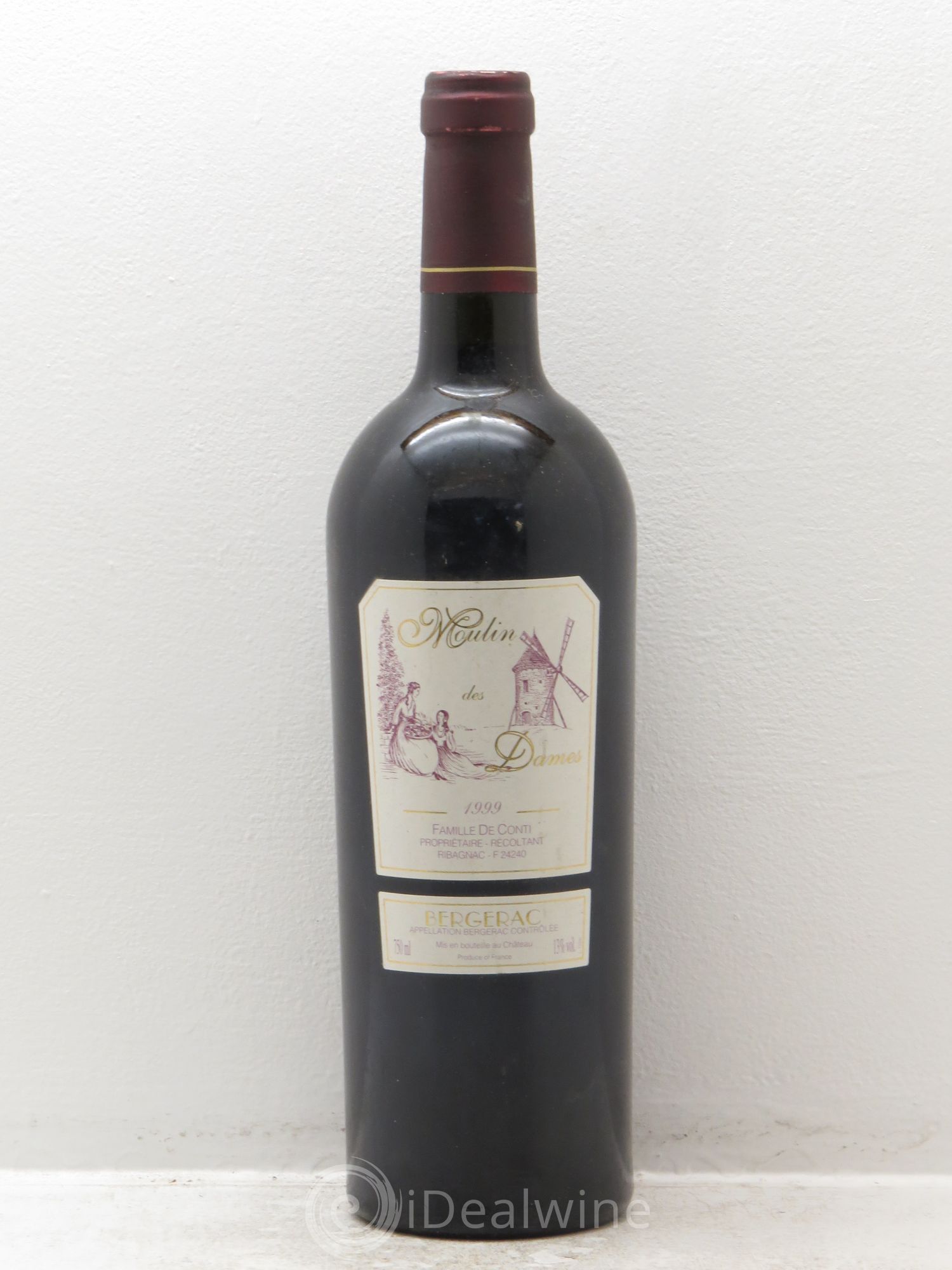 Bergerac Château Tour des Gendres Moulin des Dames Famille de Conti 1999 - Lot de 1 bouteille - 0