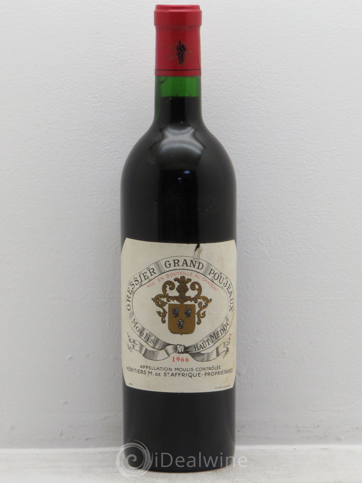 Château Gressier Grand Poujeaux Cru Bourgeois 1966 - Lot de 1 bouteille - 0