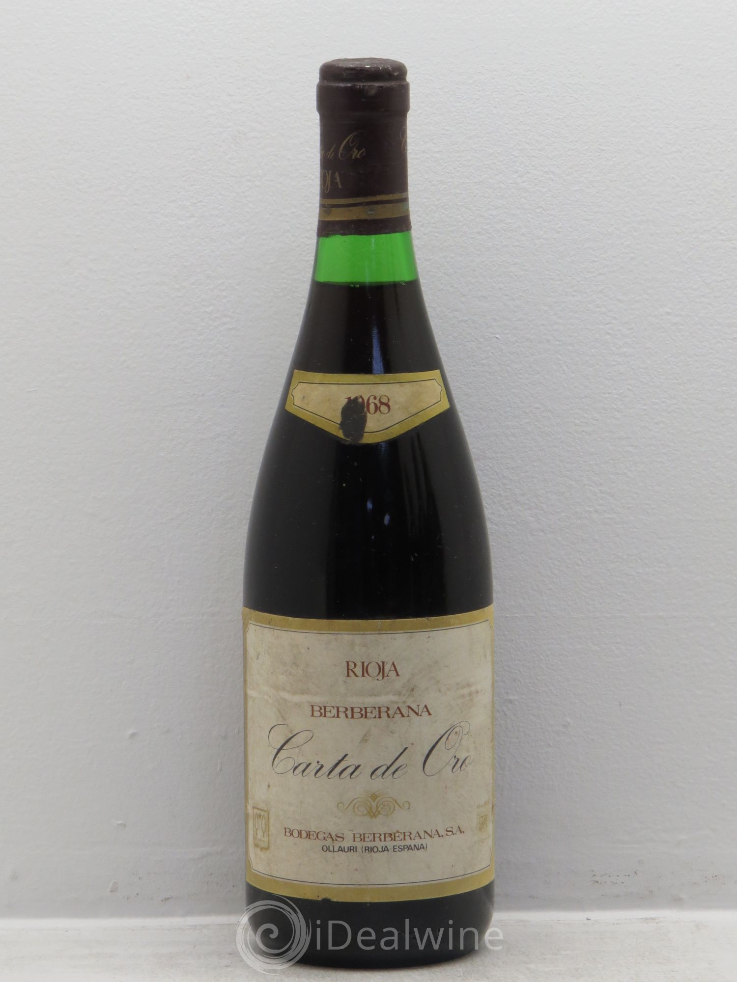 Rioja DOCA Berberana Carta de Oro 1968 - Posten von 1 Flasche - 0