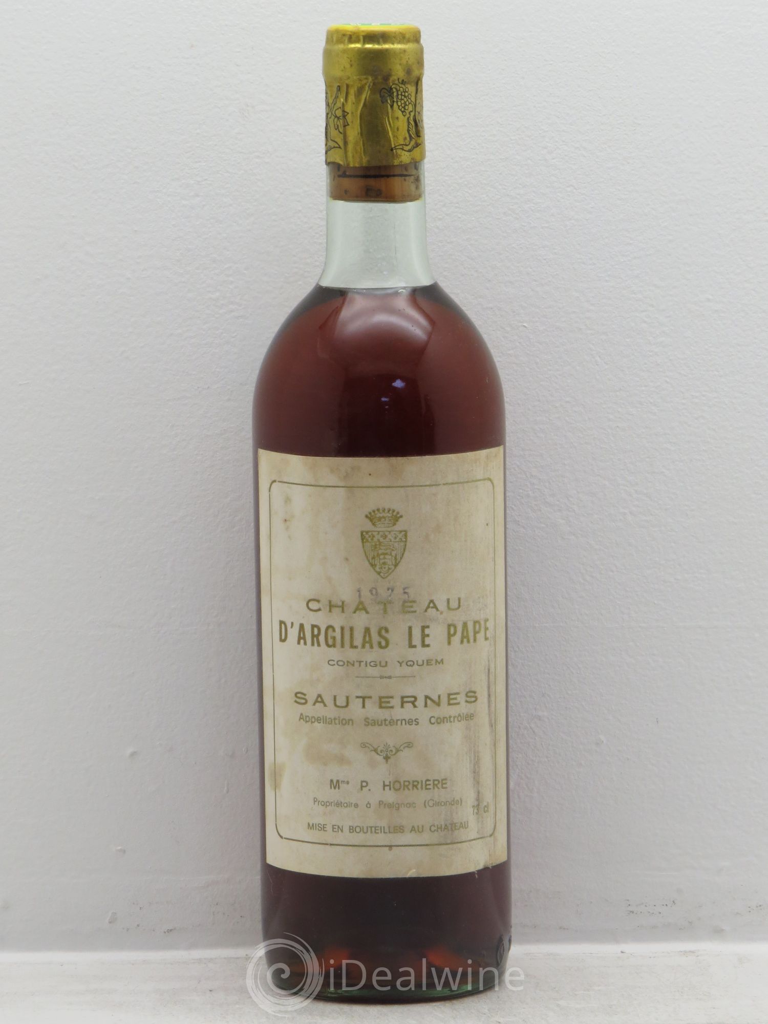 Sauternes Château D'Argilas le Pape 1975 - Lot de 1 bouteille - 0