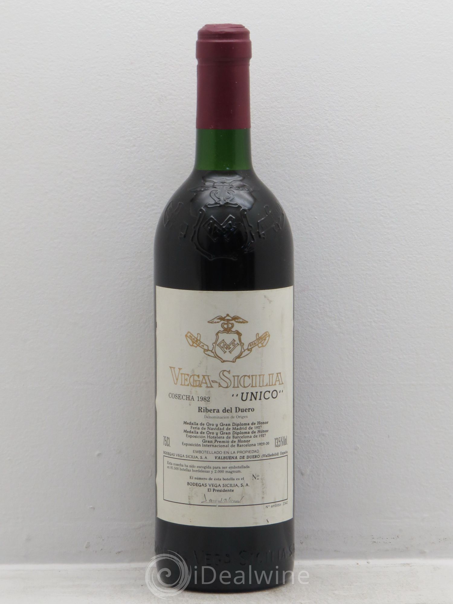 Ribera Del Duero DO Vega Sicilia Unico Famille Alvarez 1982 - Lot de 1 bouteille - 0