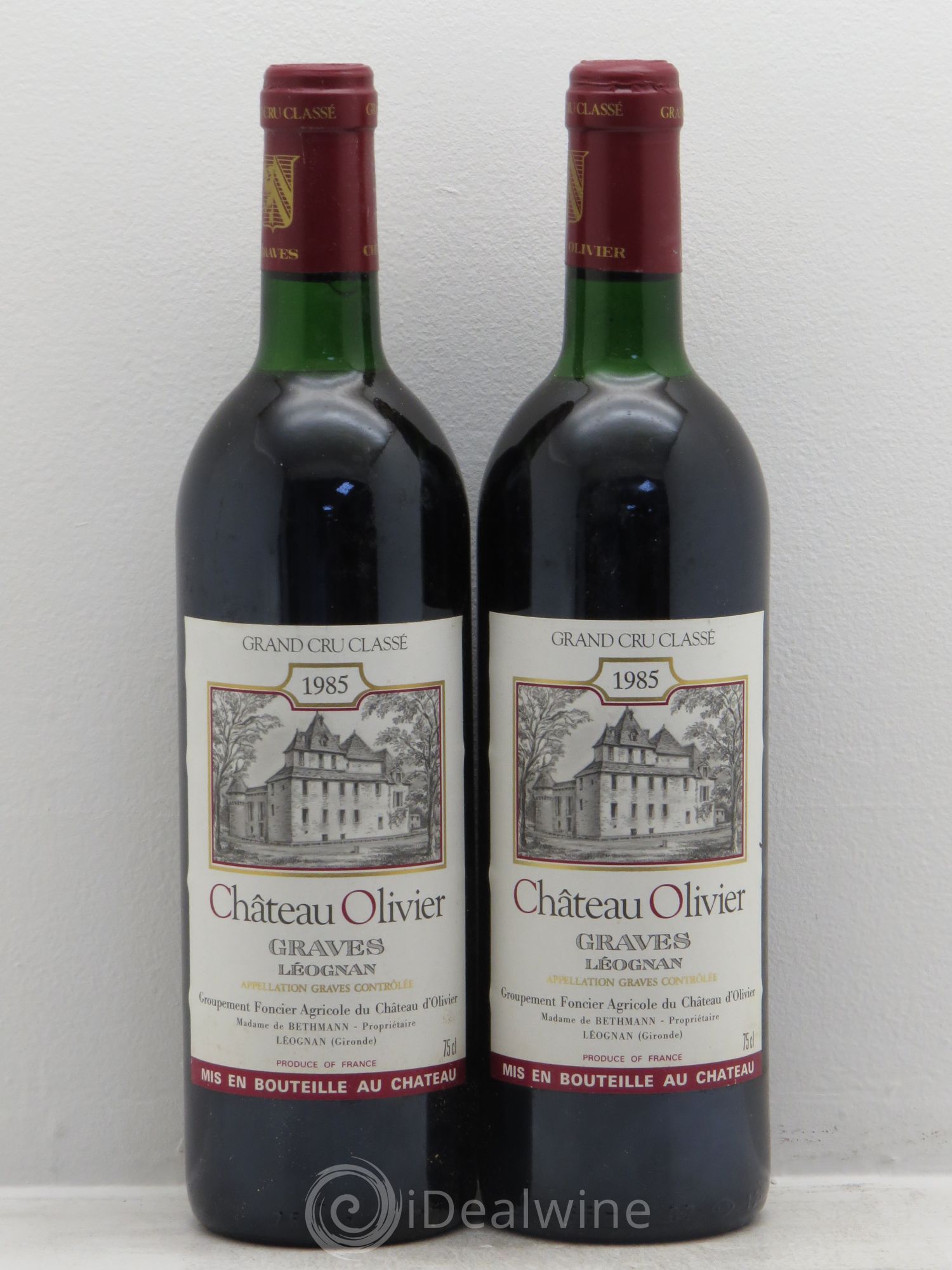 Château Olivier Cru Classé de Graves 1985 - Lot de 2 bouteilles - 0