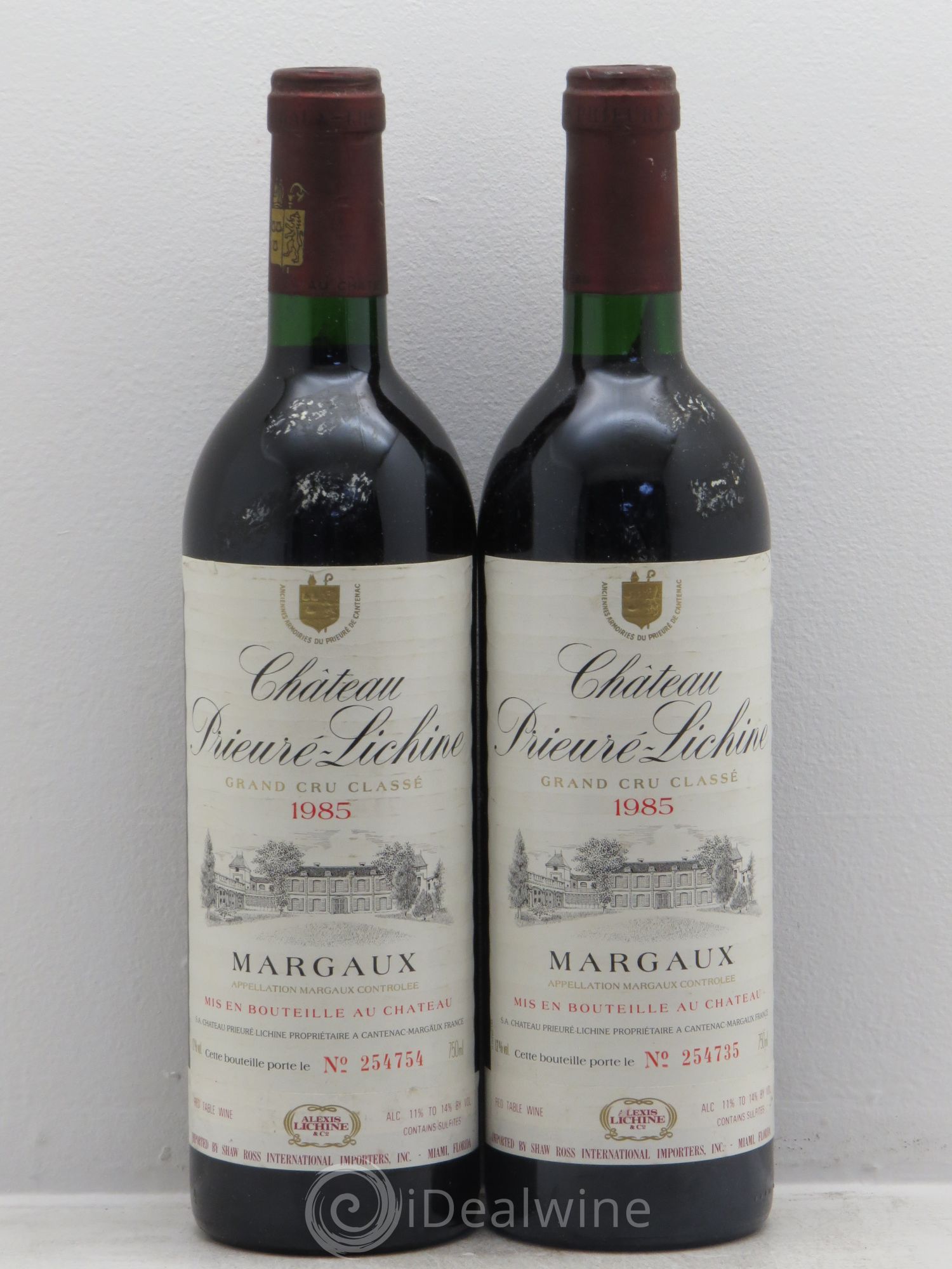 Château Prieuré Lichine 4ème Grand Cru Classé 1985 - Lot de 2 bouteilles - 0