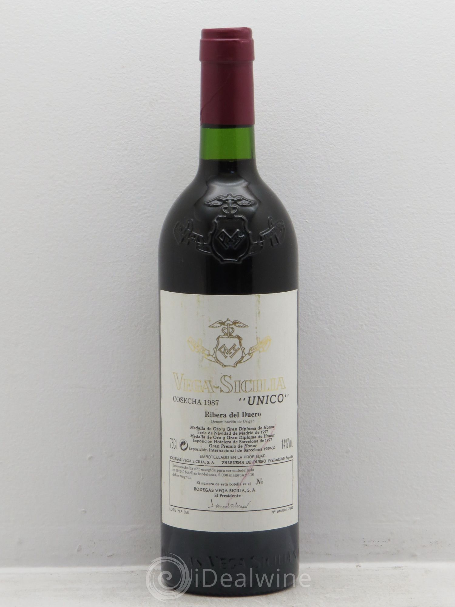 Ribera Del Duero DO Vega Sicilia Unico Famille Alvarez 1987 - Lot de 1 bouteille - 0