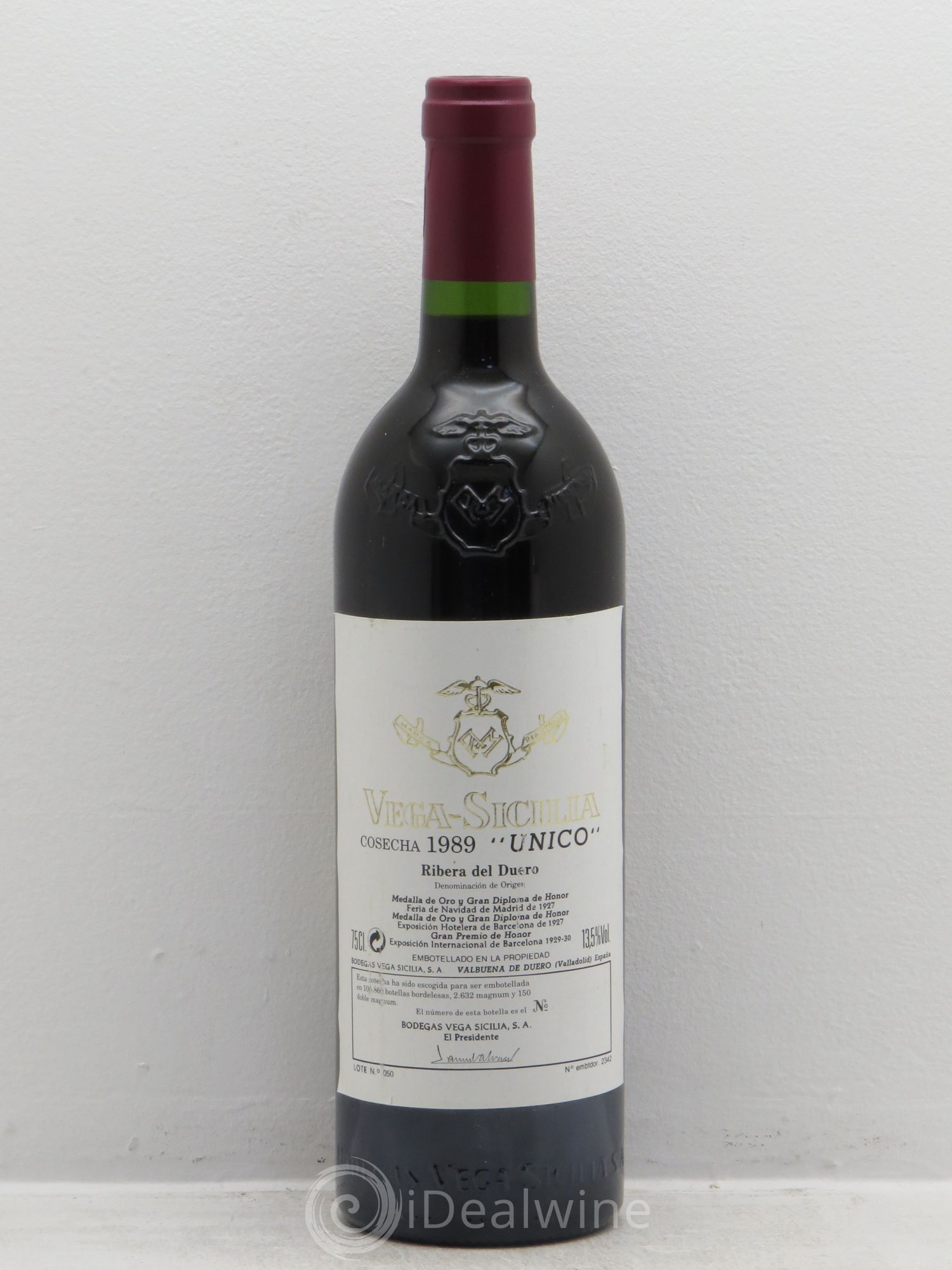 Ribera Del Duero DO Vega Sicilia Unico Famille Alvarez 1989 - Lot de 1 bouteille - 0