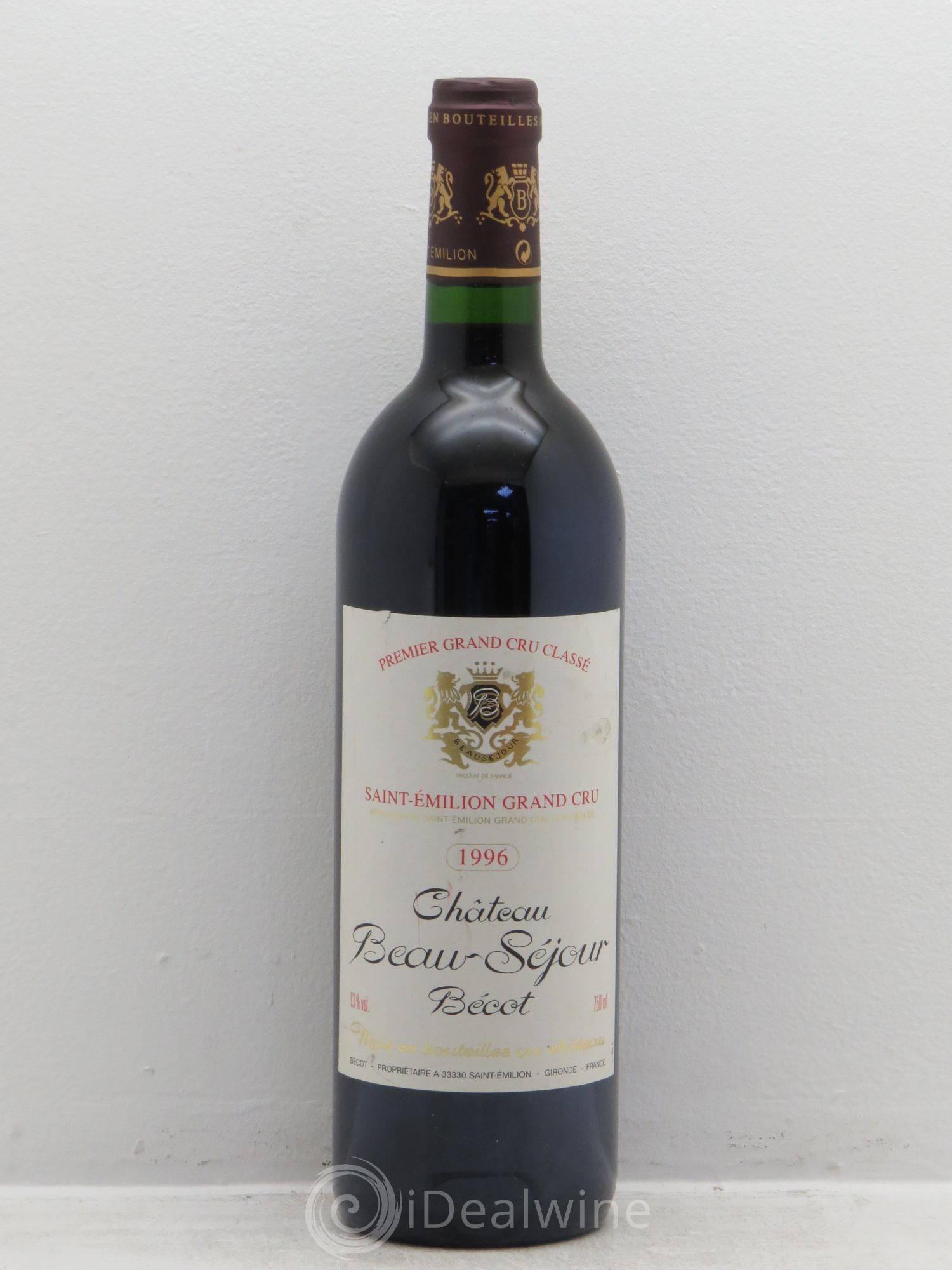 Château Beau-Séjour Bécot 1er Grand Cru Classé B 1996 - Lot de 1 bouteille - 0