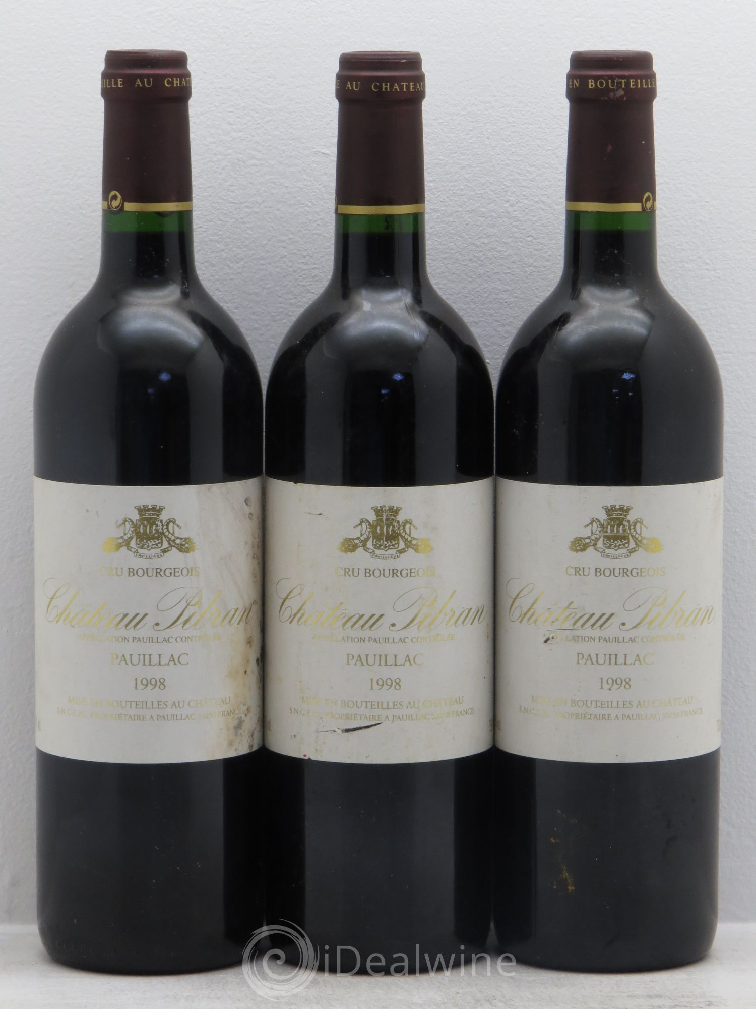 Château Pibran 1998 - Lot de 3 bouteilles - 0
