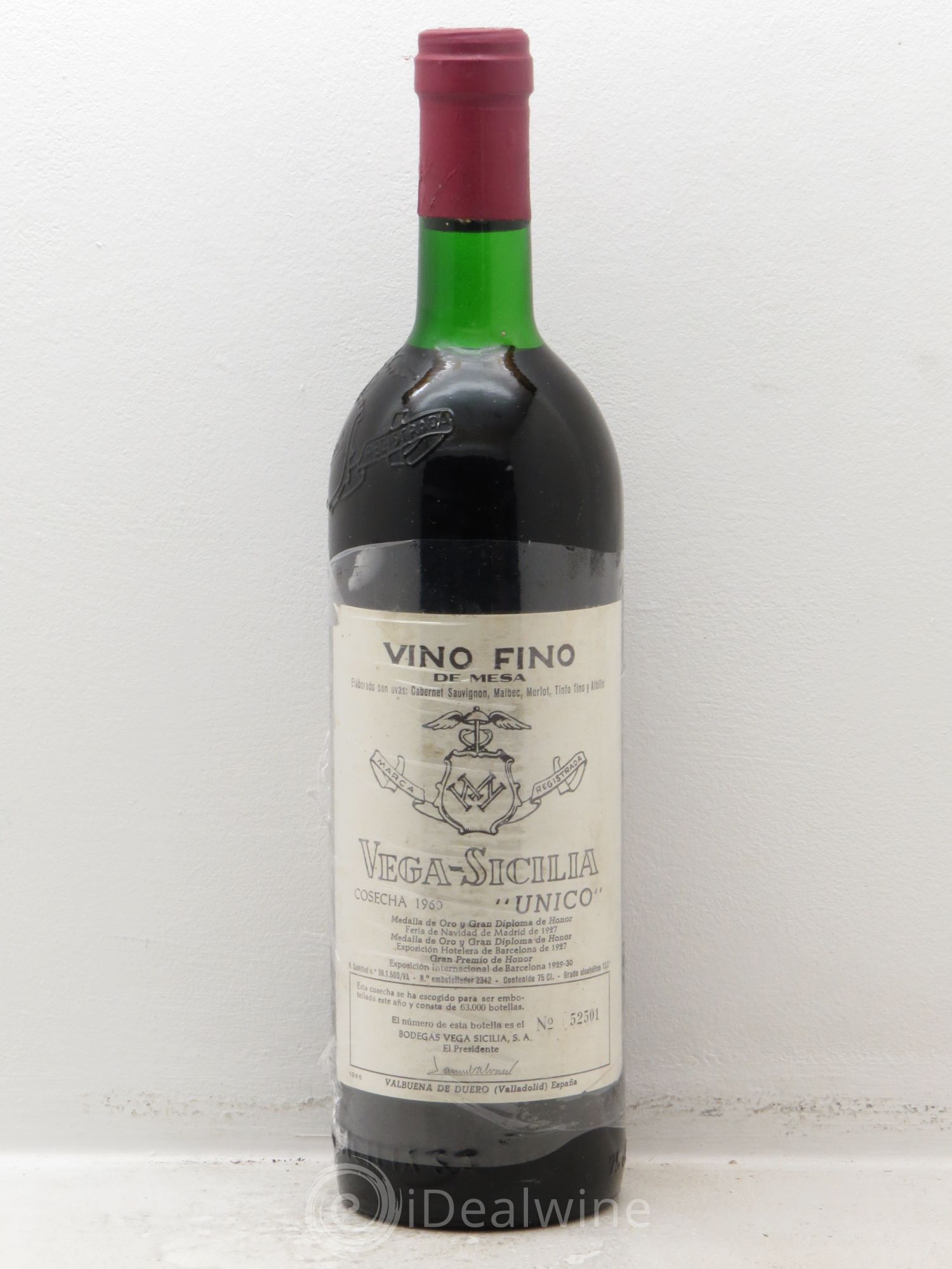 Ribera Del Duero DO Vega Sicilia Unico Famille Alvarez 1960 - Lot de 1 bouteille - 0
