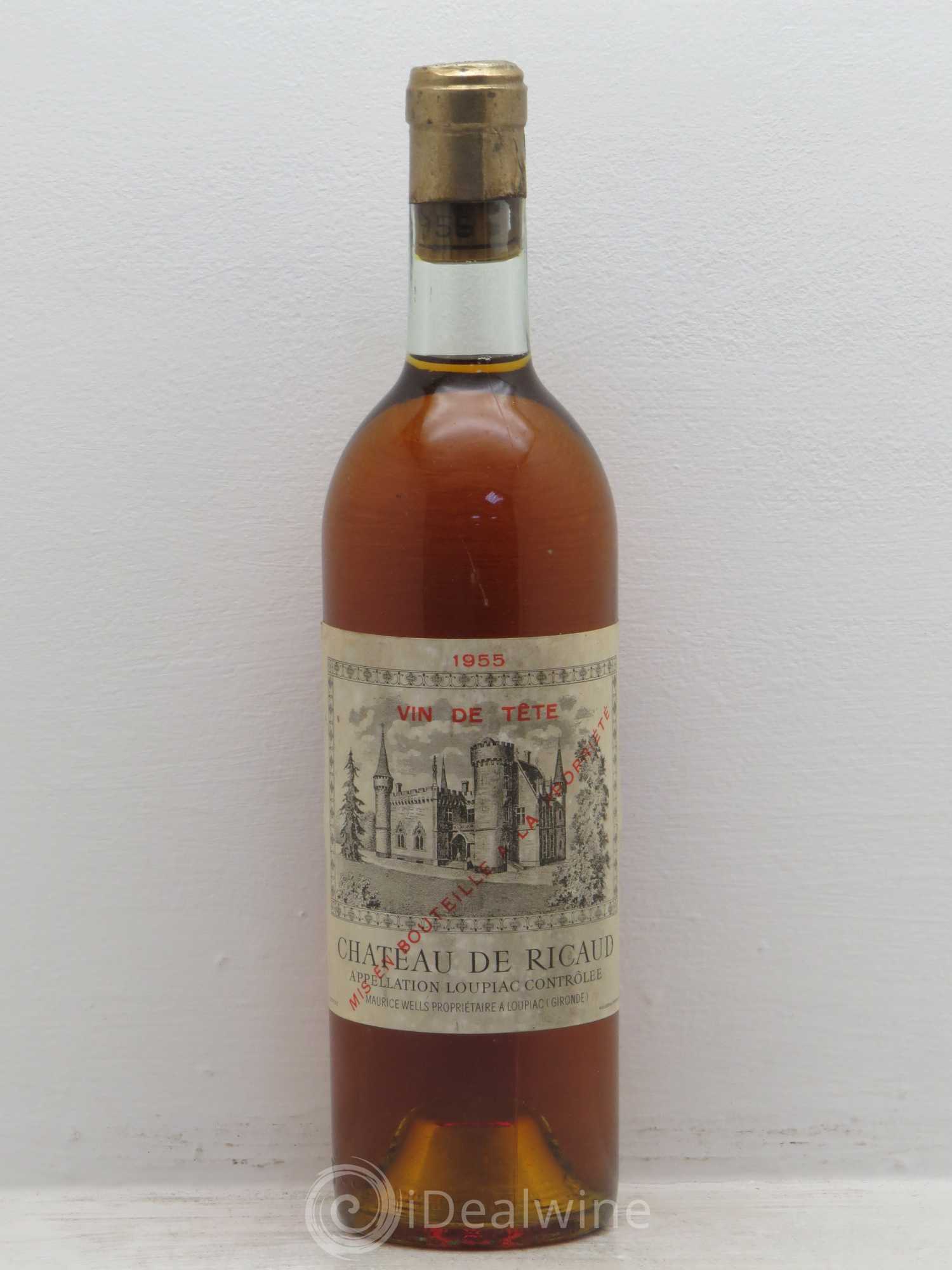 Loupiac Ricaud vin de tete 1955 - Posten von 1 Flasche - 0