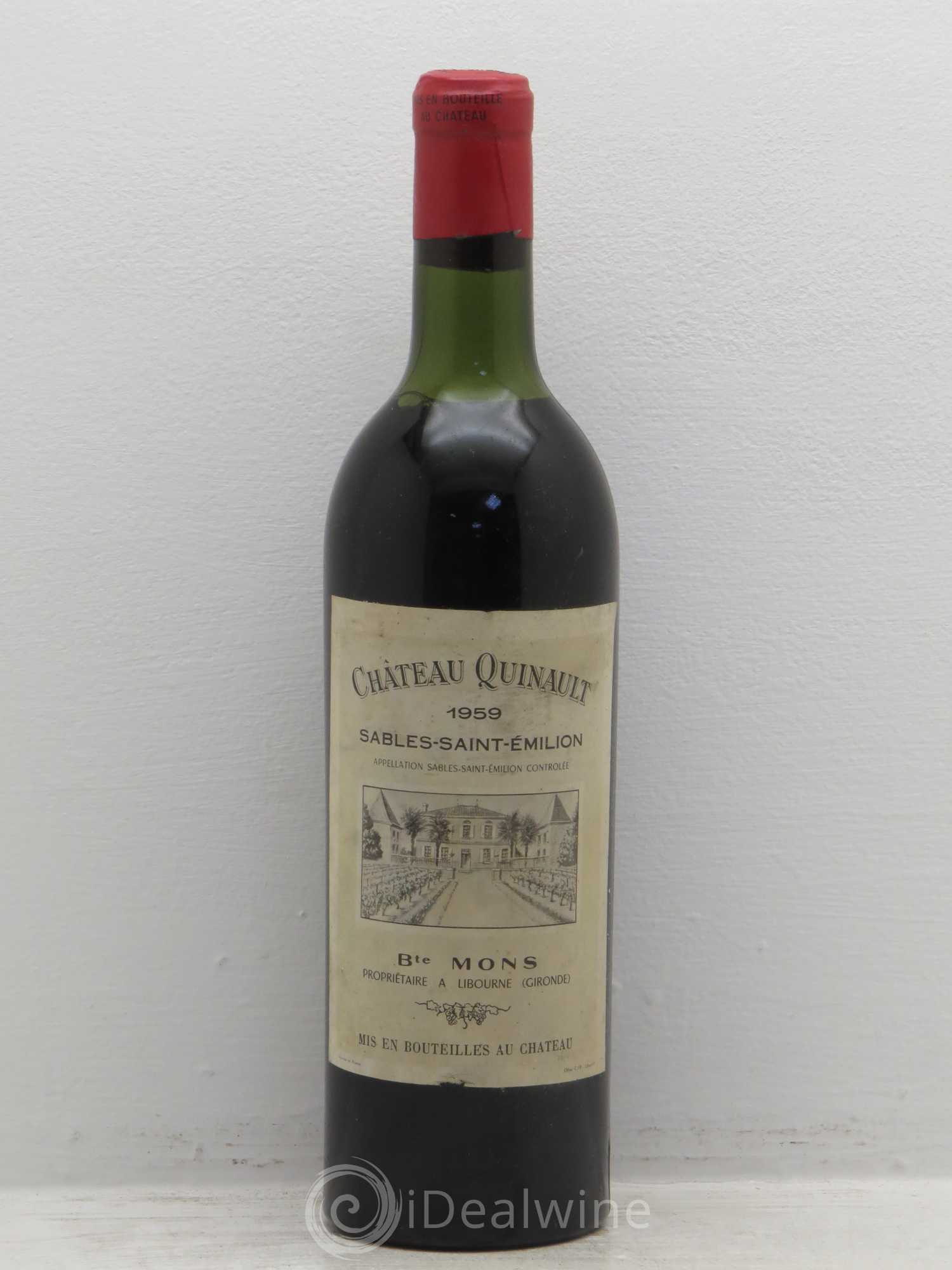 Bordeaux Quinault sables saint emilion 1959 - Posten von 1 Flasche - 0